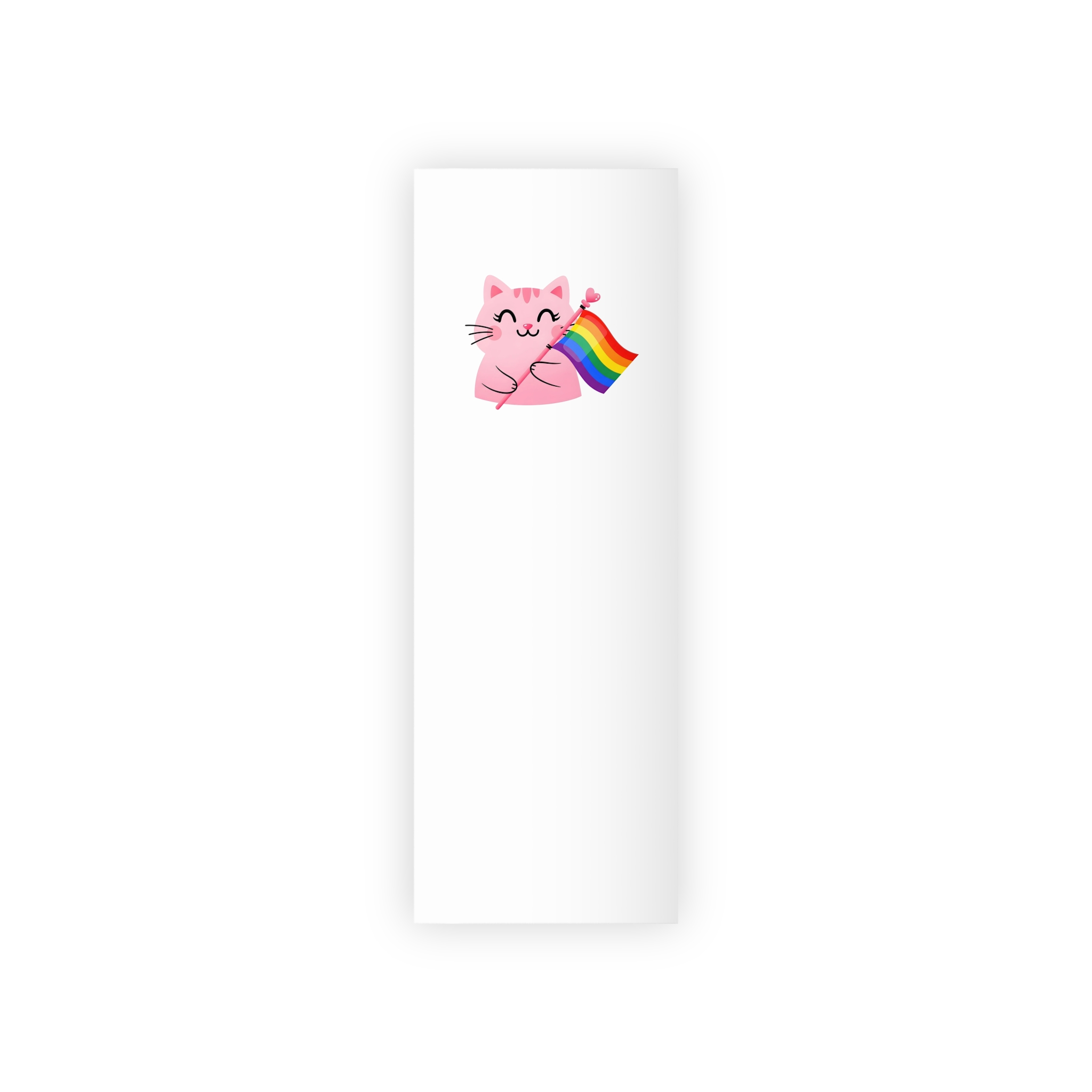 Cute Pink Cat With Rainbow Pride Flag Gift Wrapping Paper Rolls 1pc - Image 5