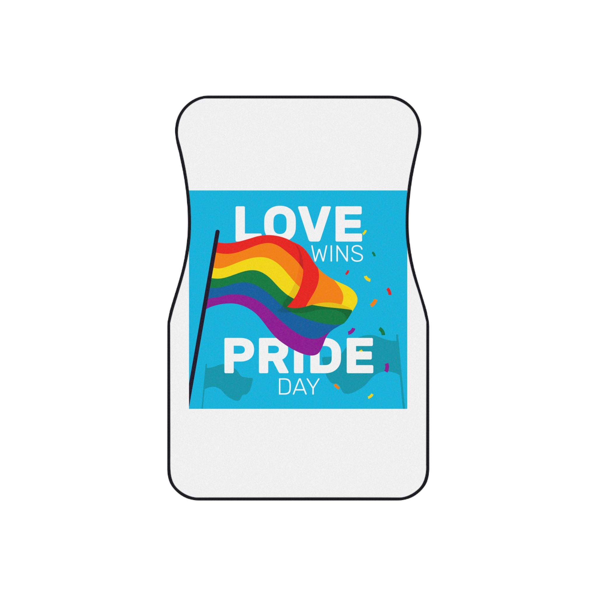 Pride Day Event With Rainbow Flag Car Mats Set Of 4 - Image 2