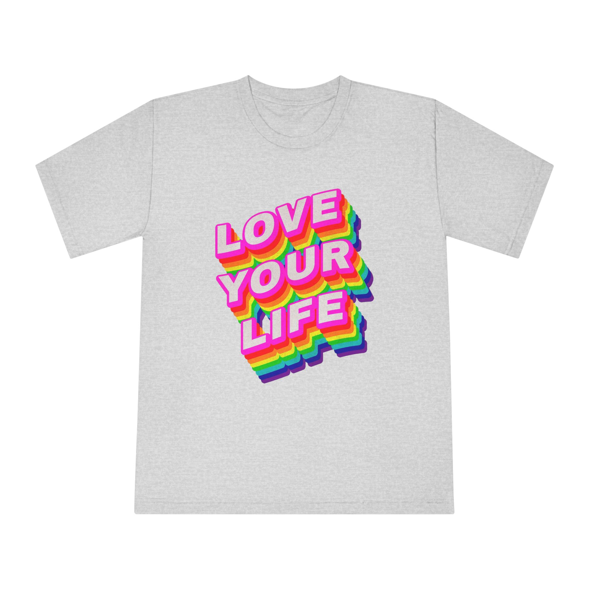 Rainbow Word Love Your Life Typography Design Element - Unisex Classic Crewneck T Shirt - Image 13