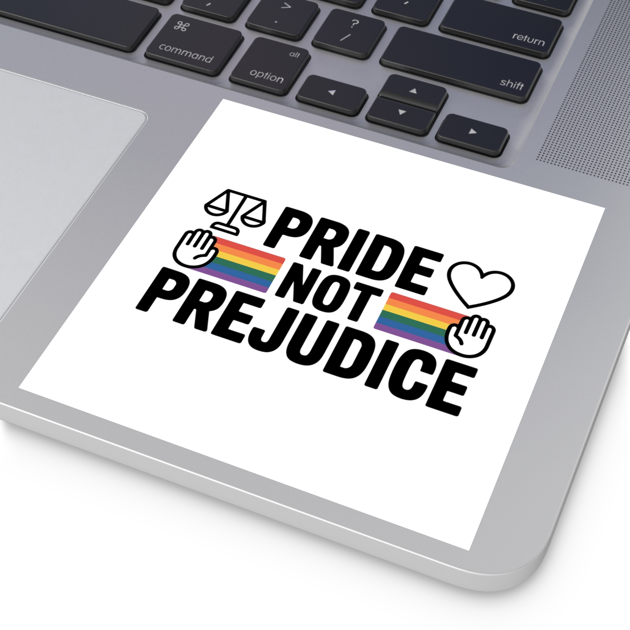 Pride Prejudice T Shirt Design Isolated White Background 2 Laminate Stickers Square - Image 43