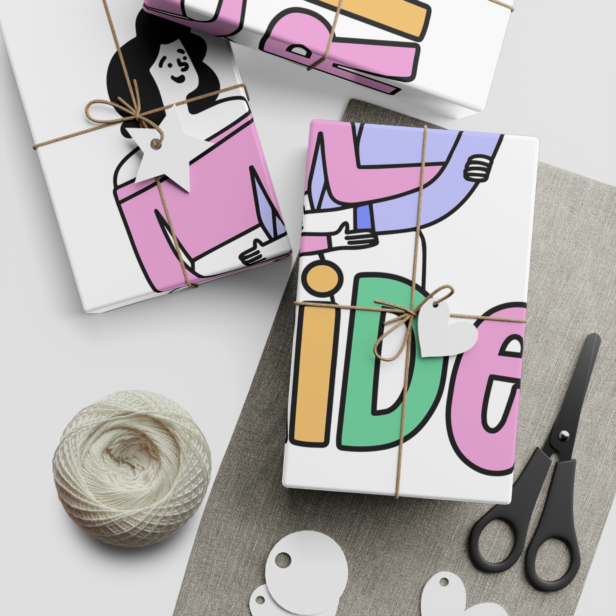 Pride Day Lettering Gift Wrapping Paper Sheets 1pc - Image 2