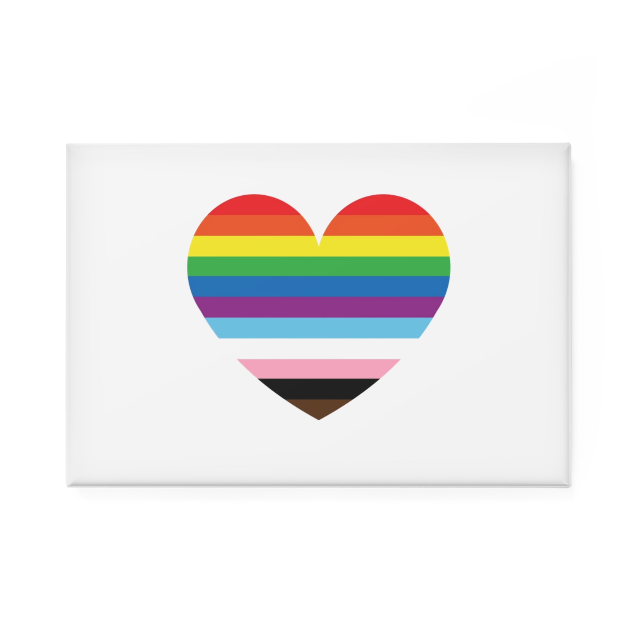 Progress Pride Flag Heart Symbol Love Inclusion1 Button Magnet Rectangle 1 And 10 Pcs