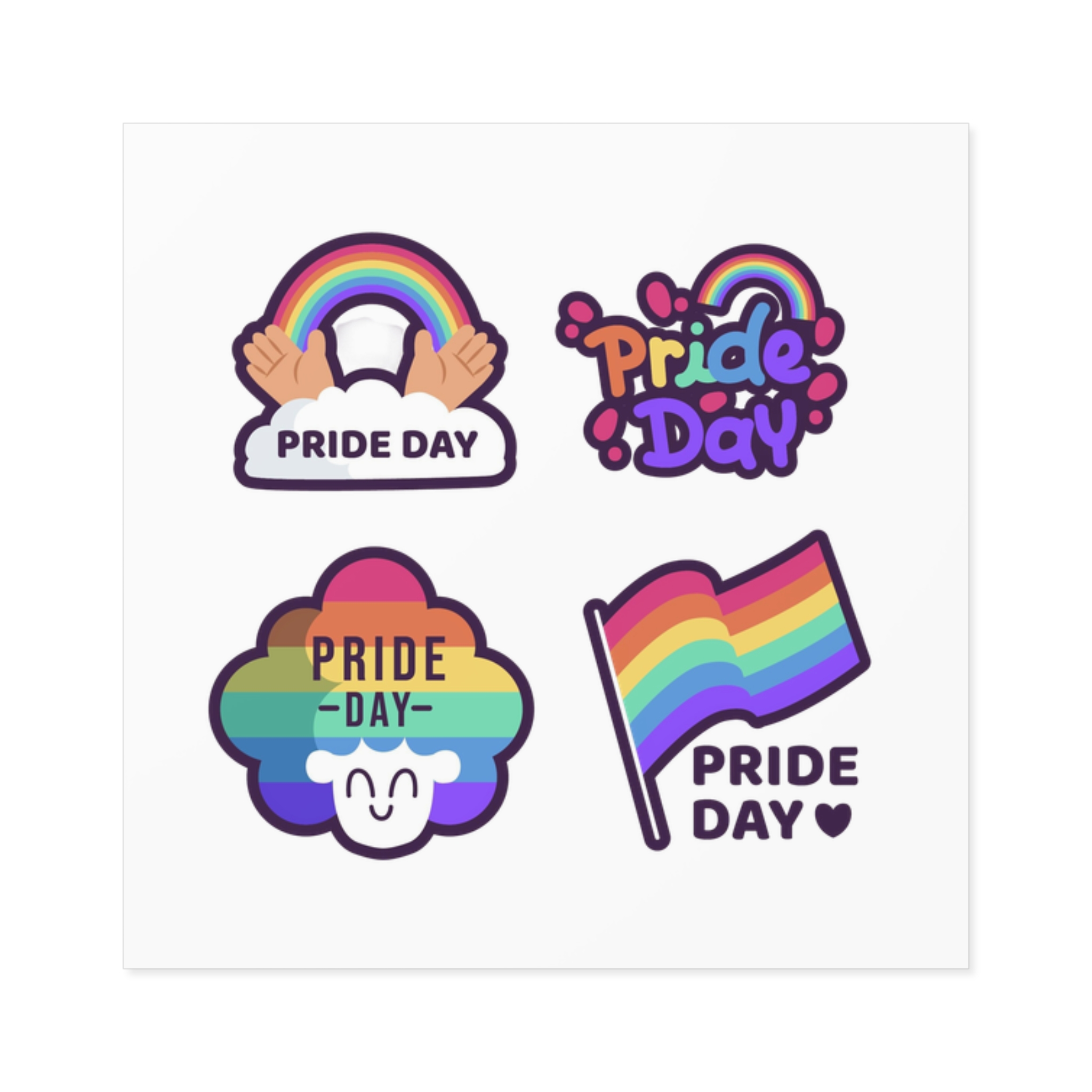 Labels With Pride Day Event Laminate Stickers Square - Image 65