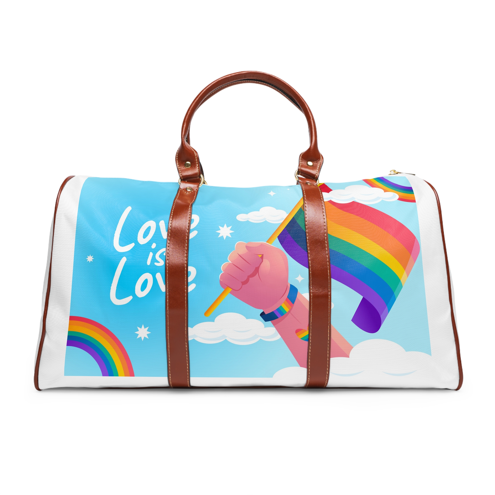 Gradient Background Pride Month Celebration Waterproof Travel Bag