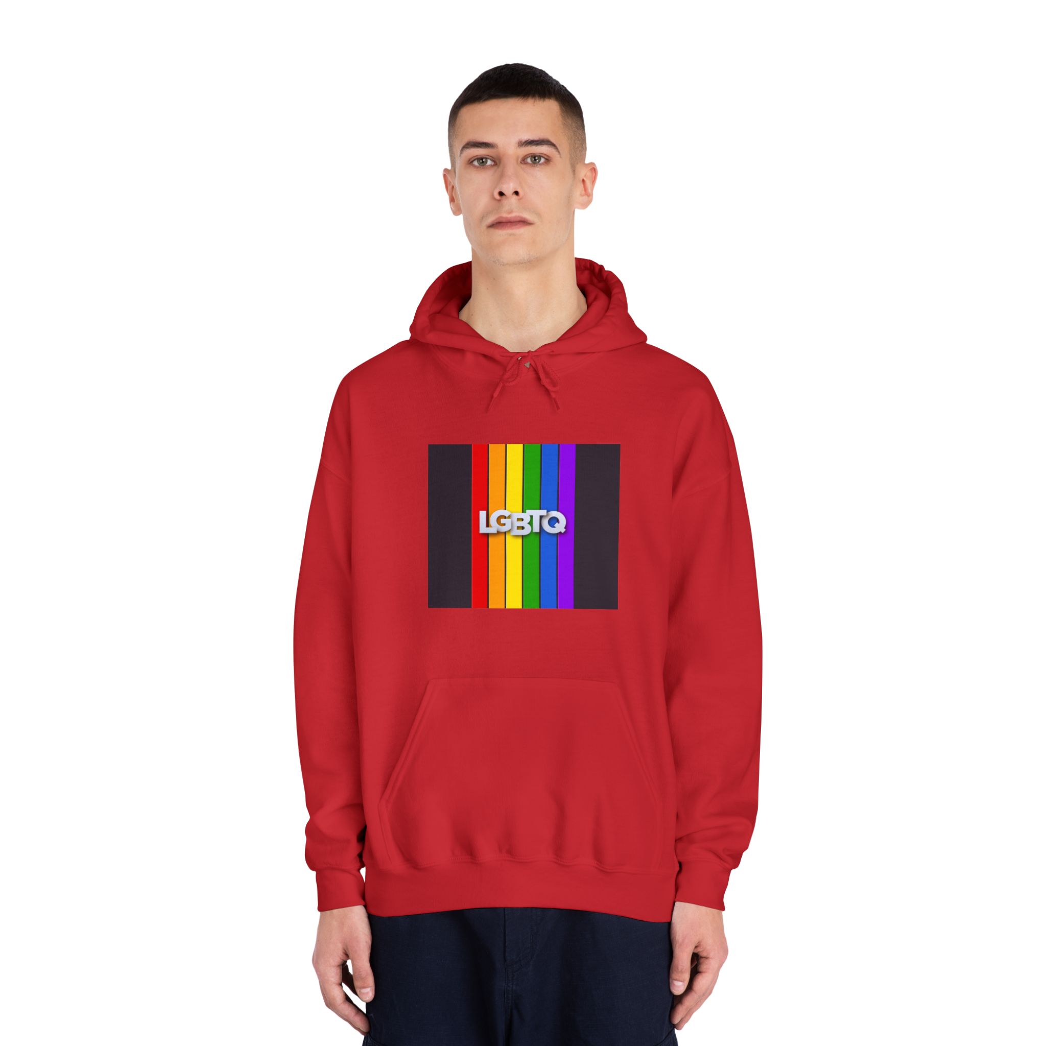 Lgbtq Paper Sign Rainbow Flag Unisex Dryblend Hooded Sweatshirt - Image 35