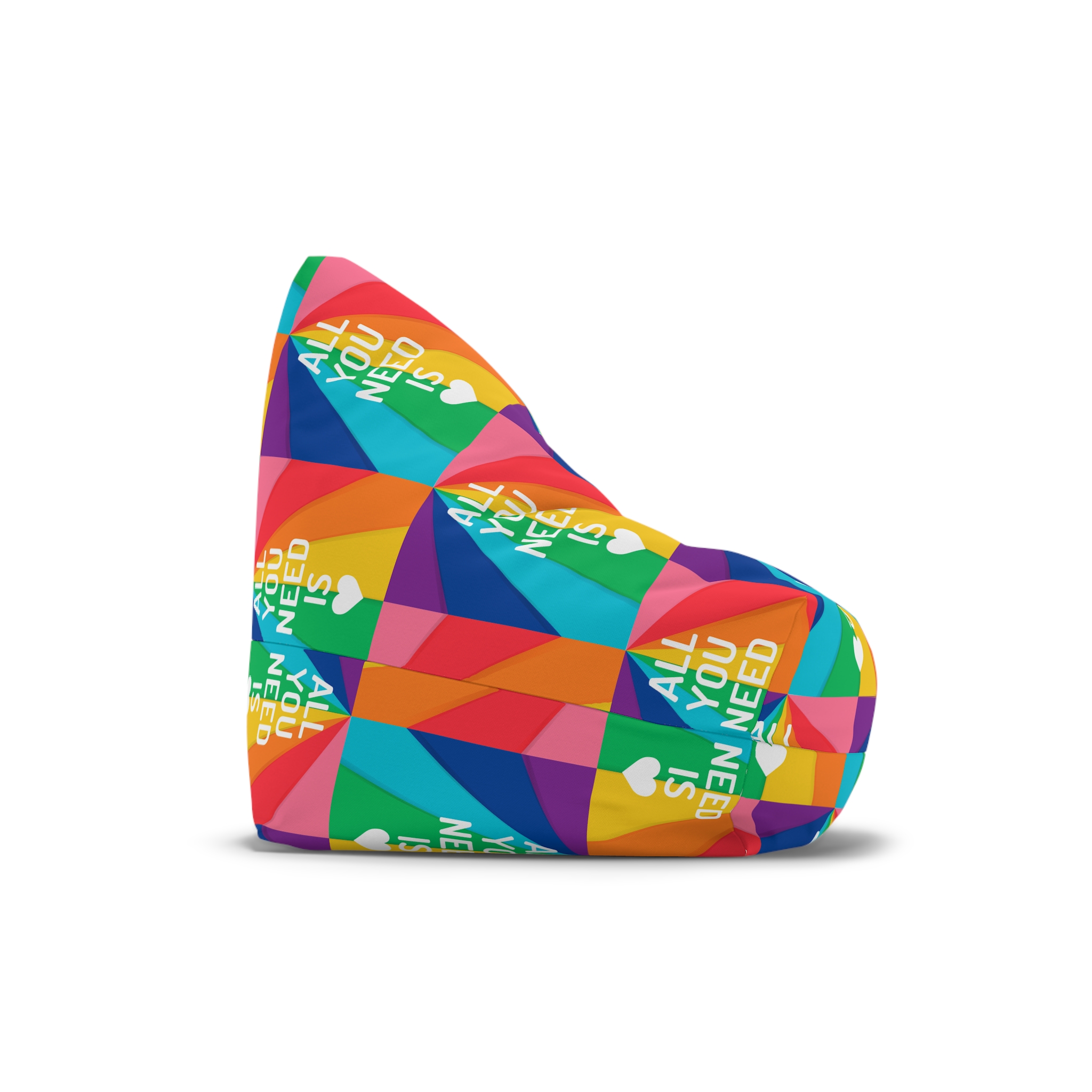 Rainbow Colored Background With All You Need Is Love Concept Pride Month Bean Bag Chair Cover - Image 3