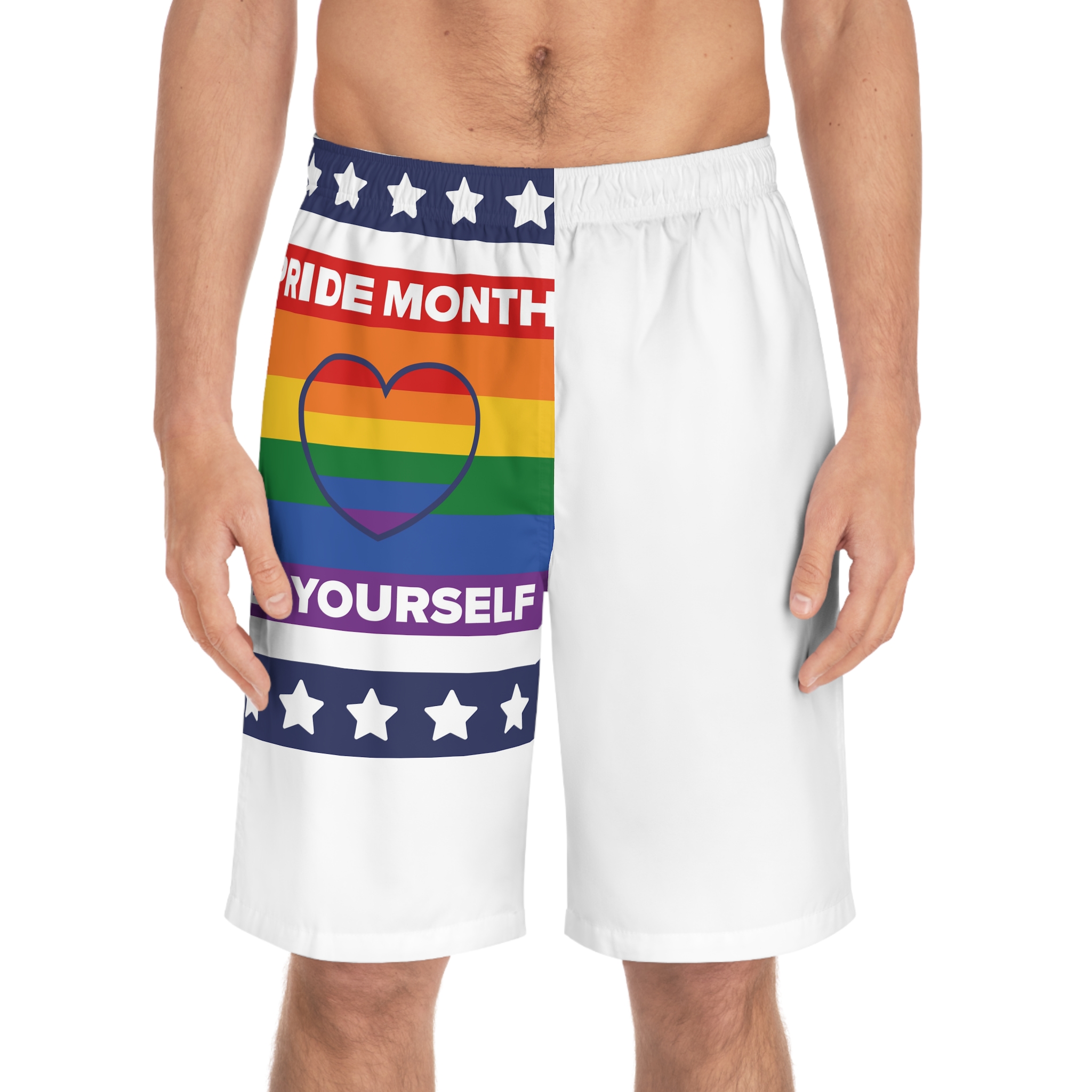 Lgbt Pride Month June Lesbian Gay Bisexual Transgender Lgbtq Flag Rainbow Vector(1) Mens Board Shorts Aop - Image 3