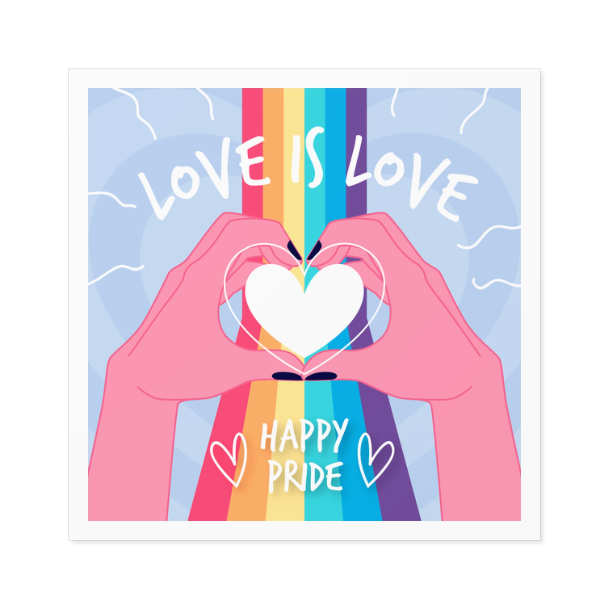 Pride Day Celebration Design Laminate Stickers Square - Image 9