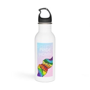 Rainbow Colored Hand Fist Fist Gesture Gay Pride Month Background Lgbt Concept Stainless Steel Water Bottle