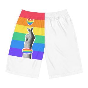 Lgbtq Trendy Retro Collage Halftone Hands Mens Board Shorts Aop