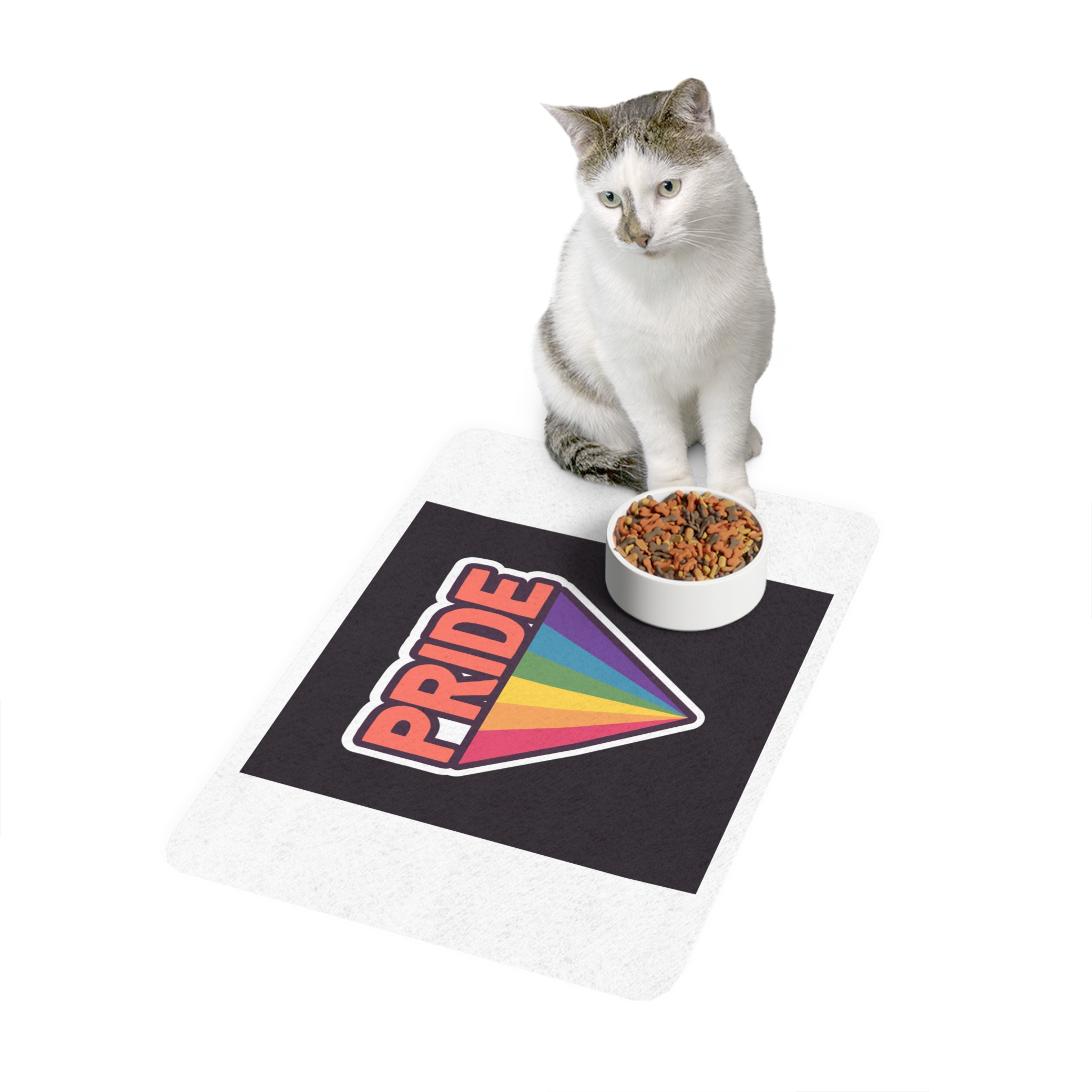 Pride With Rainbow Pet Food Mat 12x18 - Image 3