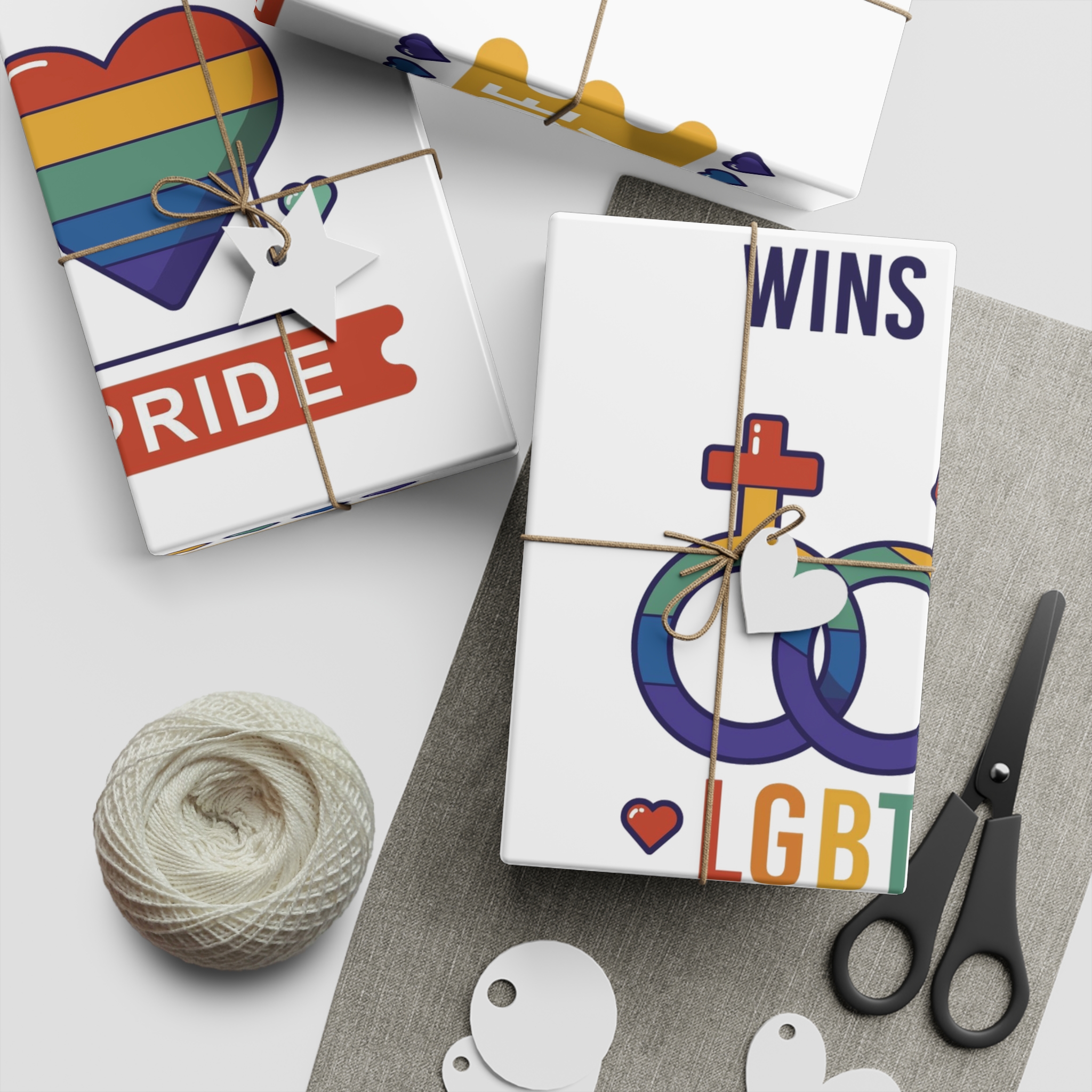 Pride Day Label Collection Concept Gift Wrapping Paper Sheets 1pc - Image 2
