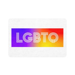 Lgbtq Typography With Rainbow Gradient Background Colorful Vibrant Pride Concept Poster Banner Pet Food Mat 12x18