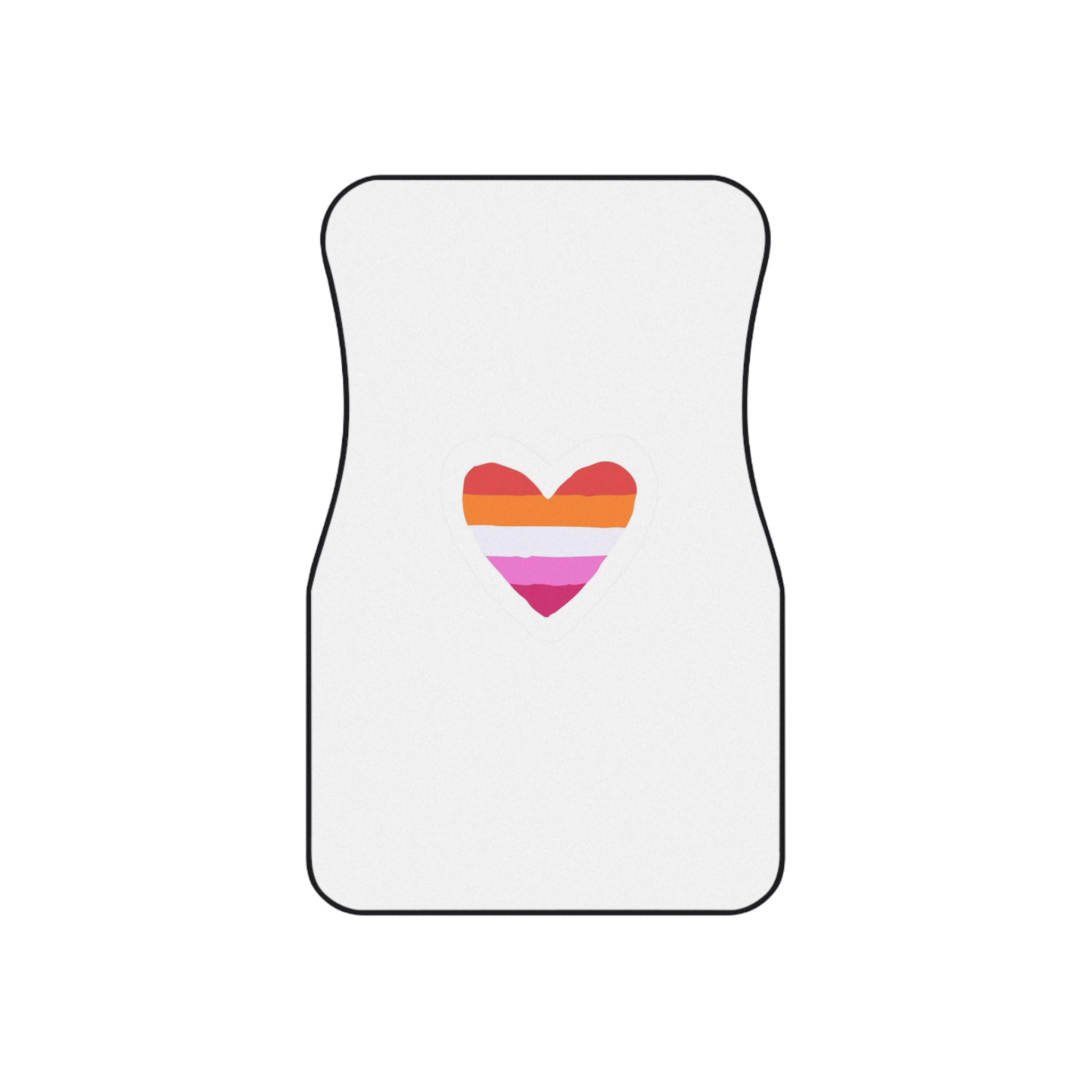 Lgbt Sticker Lgbtq Rainbow Lesbian Flag Heart Shape Acceptance Sexual Orientation Self Determination Homosexual Love Symbol Pride Month Flat Hand Drawn Isolated Vector Illustration Car Mats Set Of 4 - Image 2