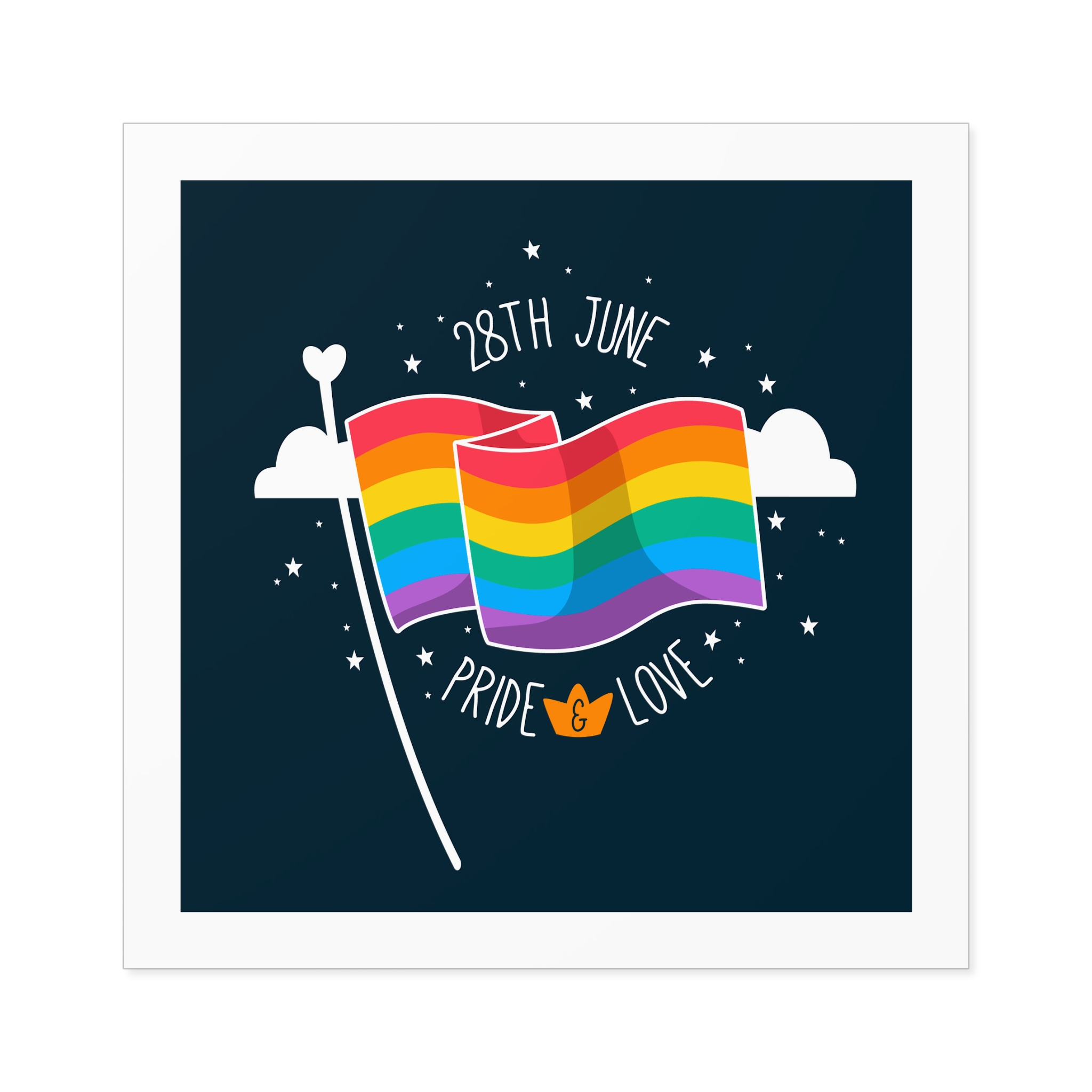 Rainbow Flag With Pride Day Concept Laminate Stickers Square - Image 49