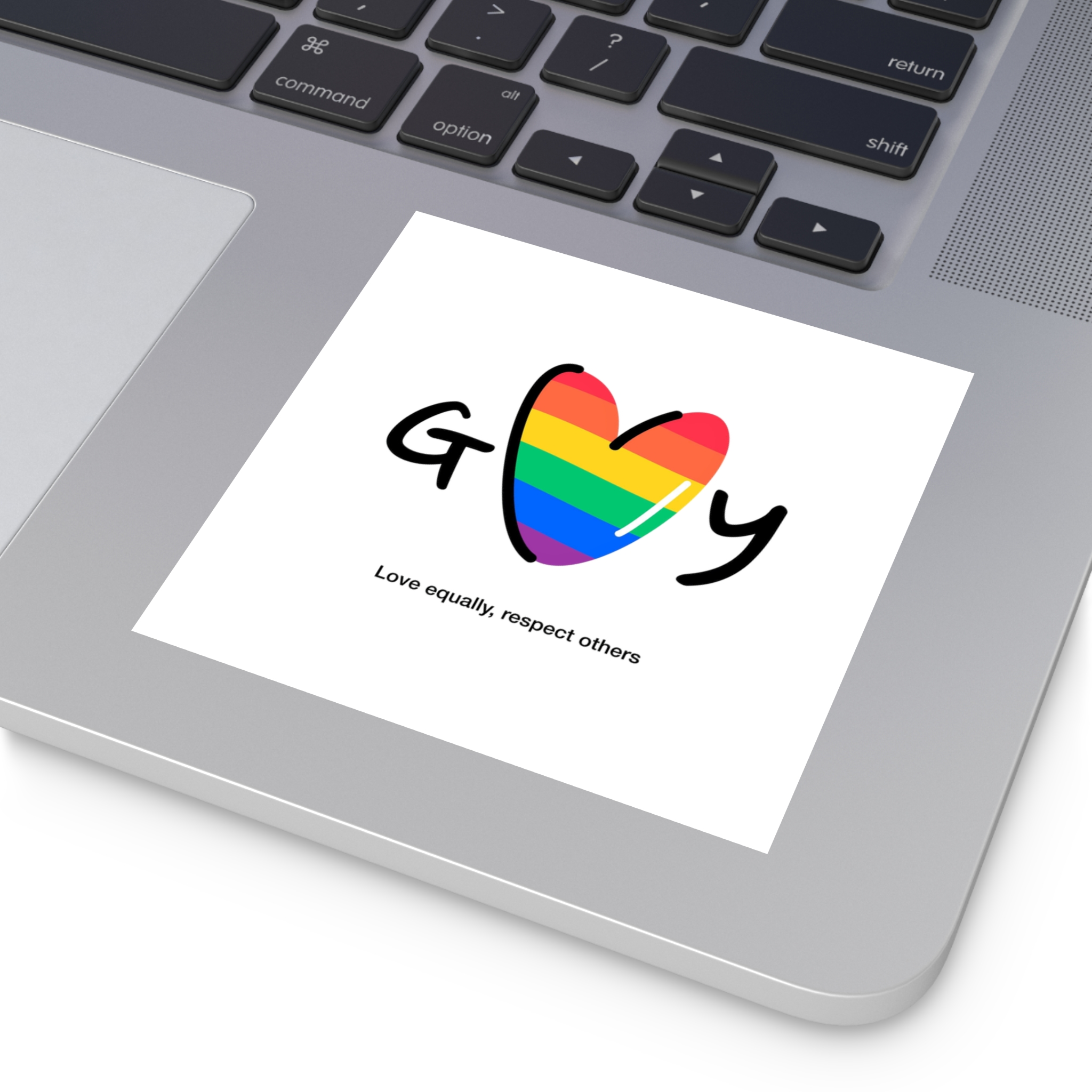 Love Letter Pride Rainbow Lettering Text Writing Pattern Freedom Love Heart Homo Colors Flag Parade Laminate Stickers Square - Image 19