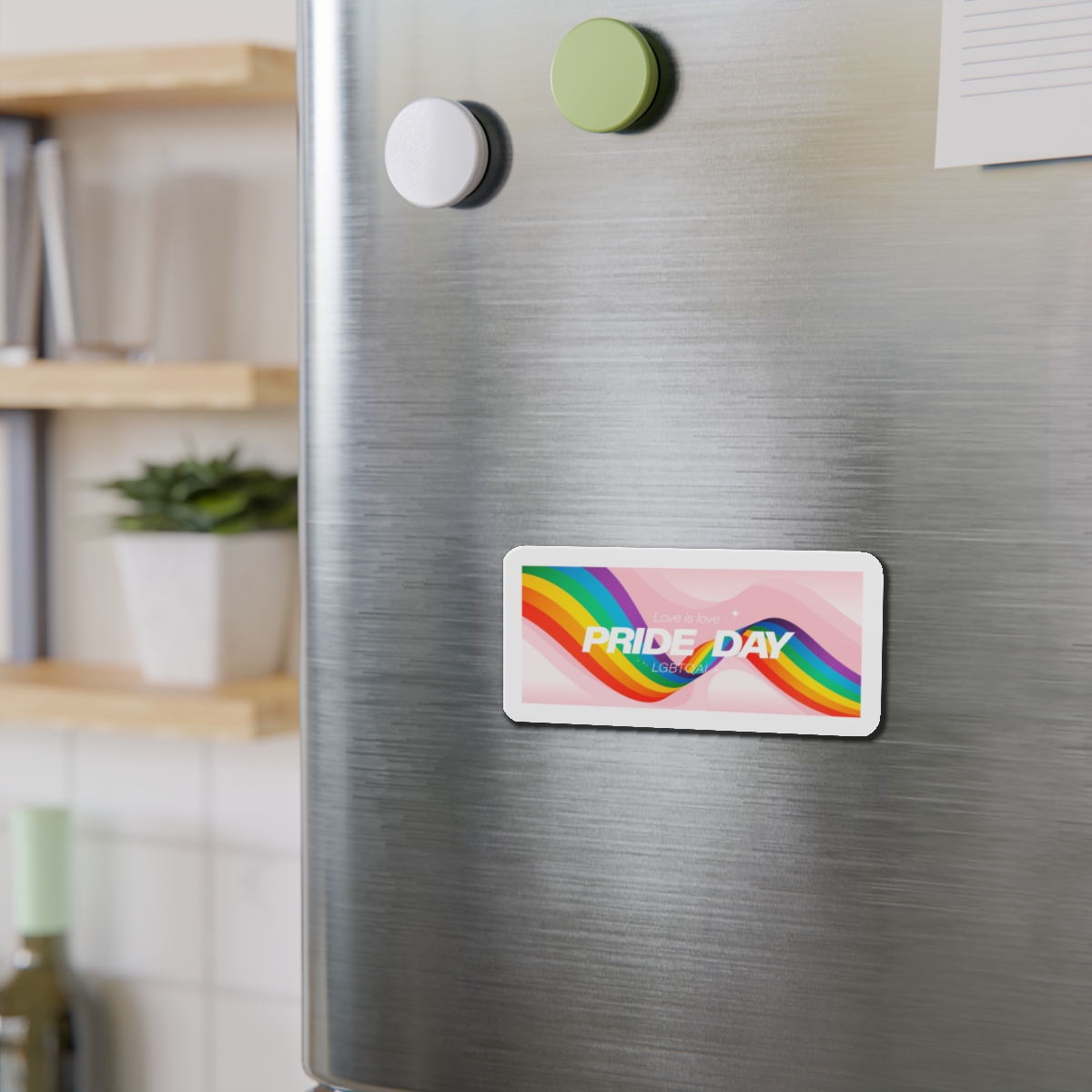 Happy Pride Month Background Vector Lgbtq Community Symbol With Rainbow Pride Flag Heart Design Cele Die Cut Magnets - Image 9