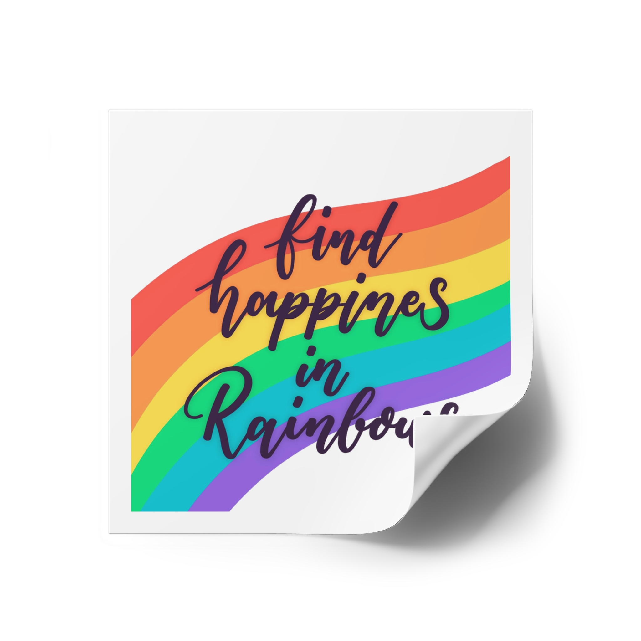 Pride Day Lettering With Rainbow Colors Laminate Stickers Square - Image 26