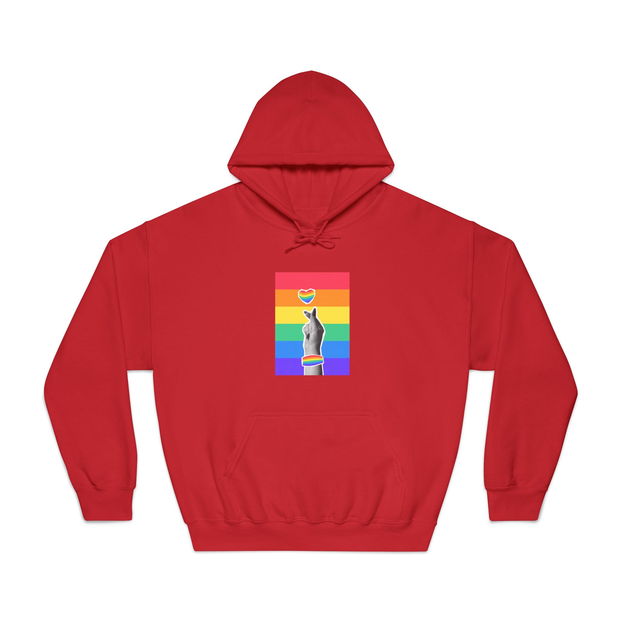 Lgbtq Trendy Retro Collage Halftone Hands Unisex Dryblend Hooded Sweatshirt - Image 33