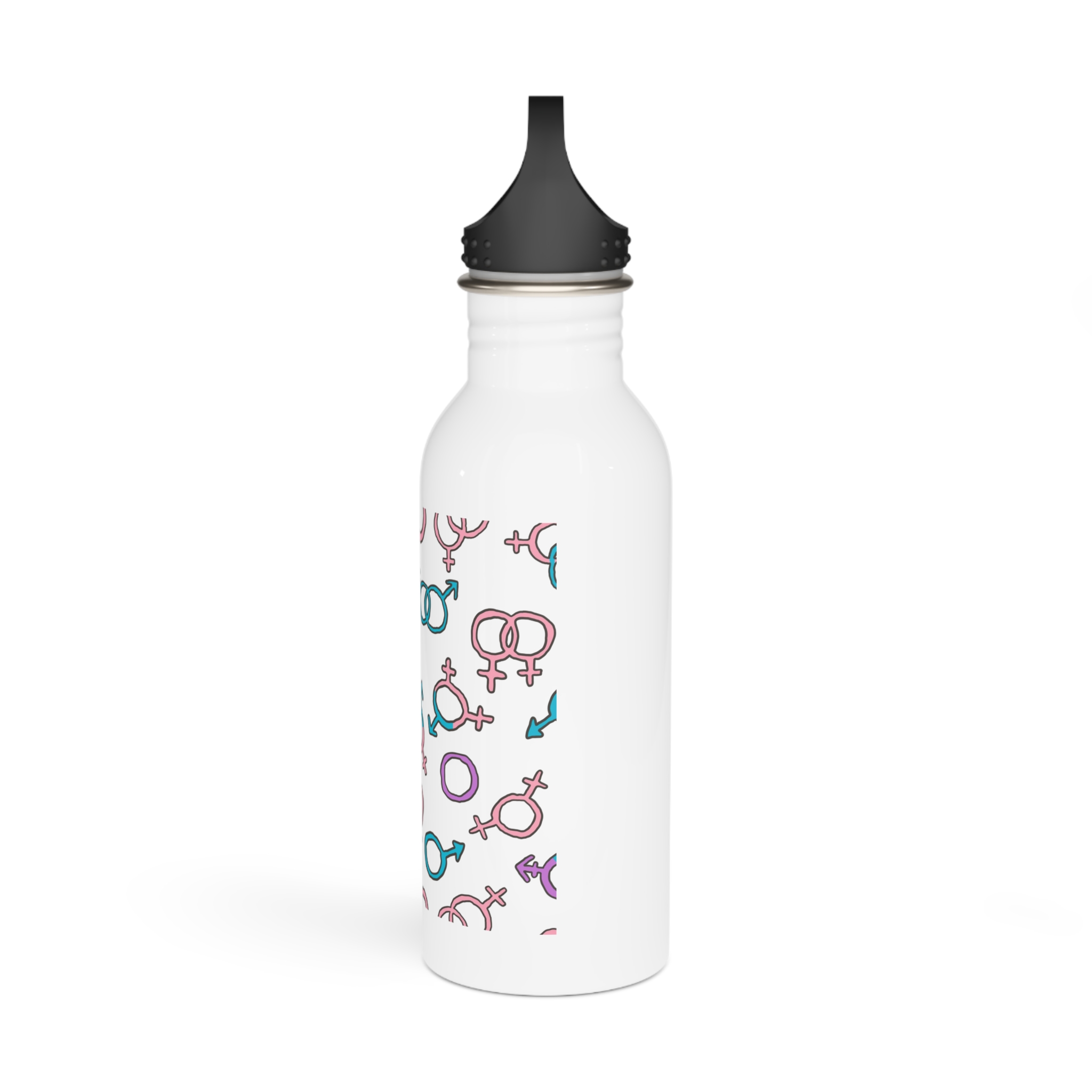 Seamless Pattern With Gender Signs Stainless Steel Water Bottle - Image 4