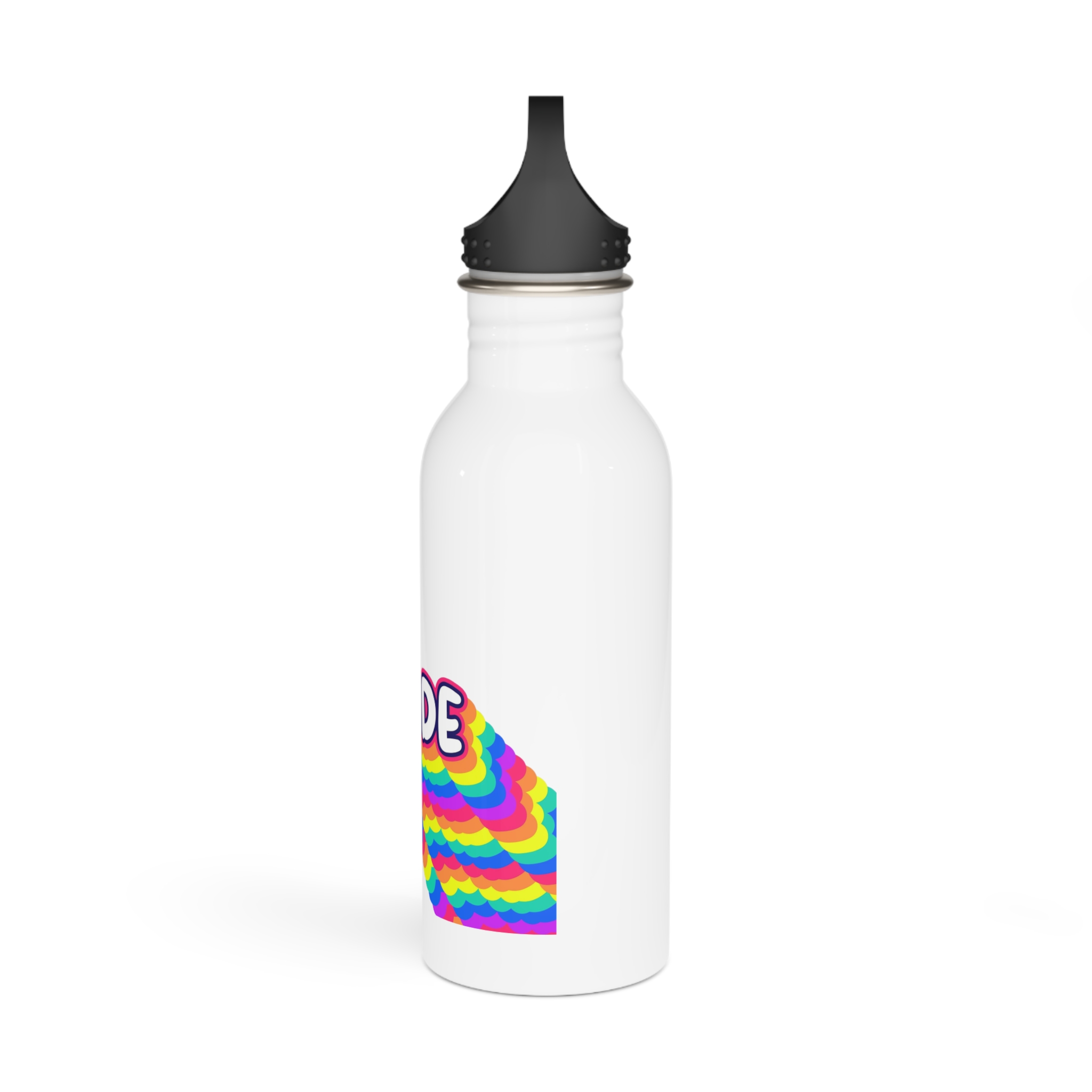 Pride Text Lettering Pride Month Celebration Poster Stainless Steel Water Bottle - Image 4