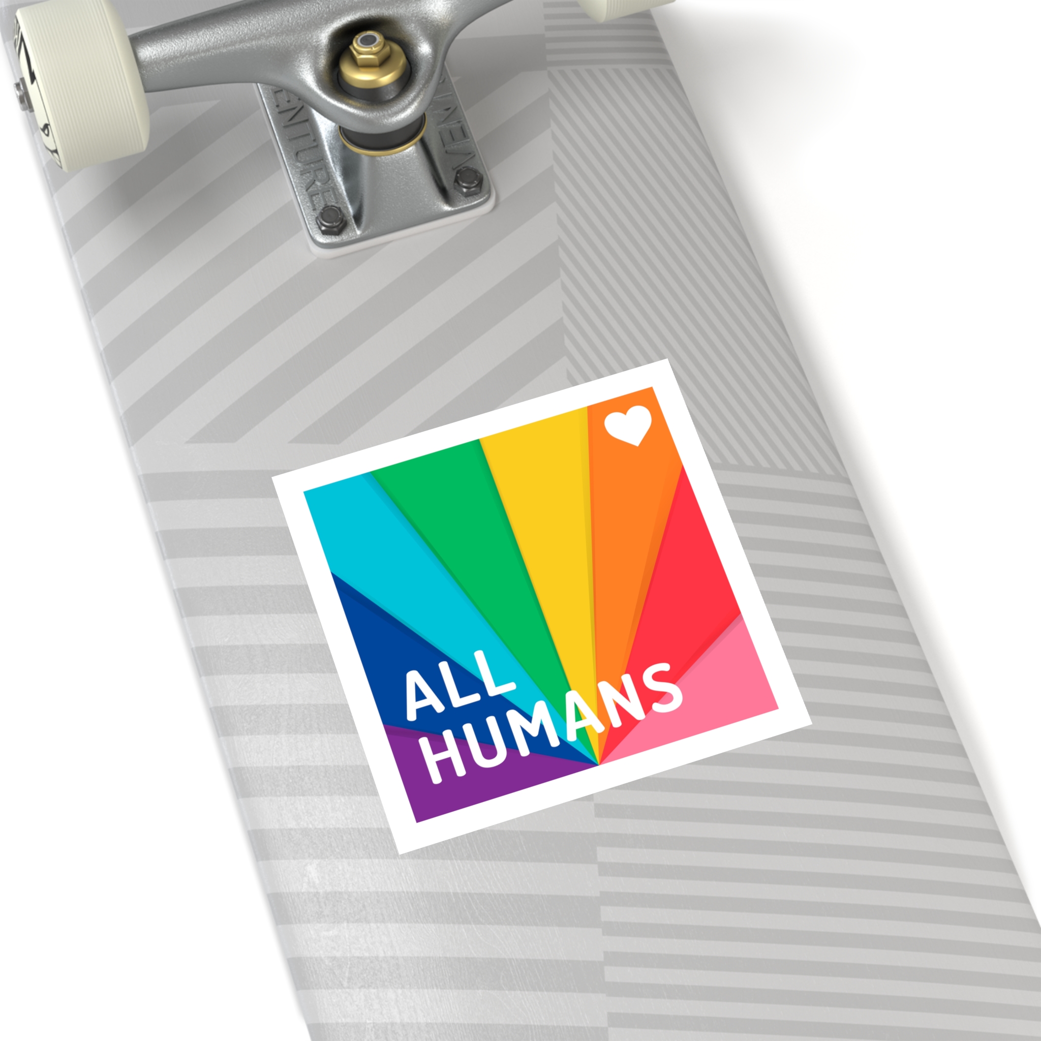 Rainbow Colored Background With All Humans Concept Pride Month Laminate Stickers Square - Image 48
