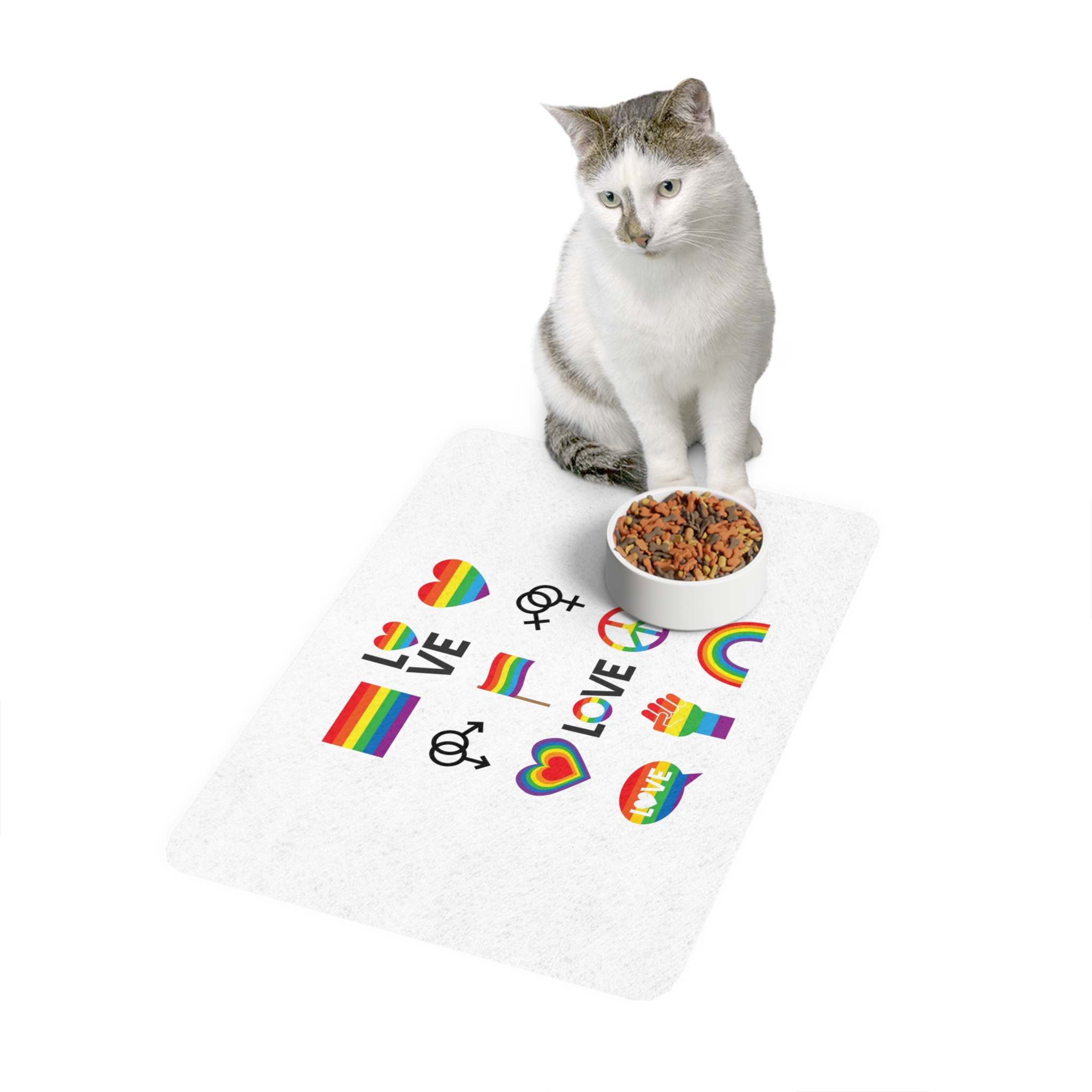 Vector Set Lgbt Homosexual Rainbow Flag Pet Food Mat 12x18 - Image 3