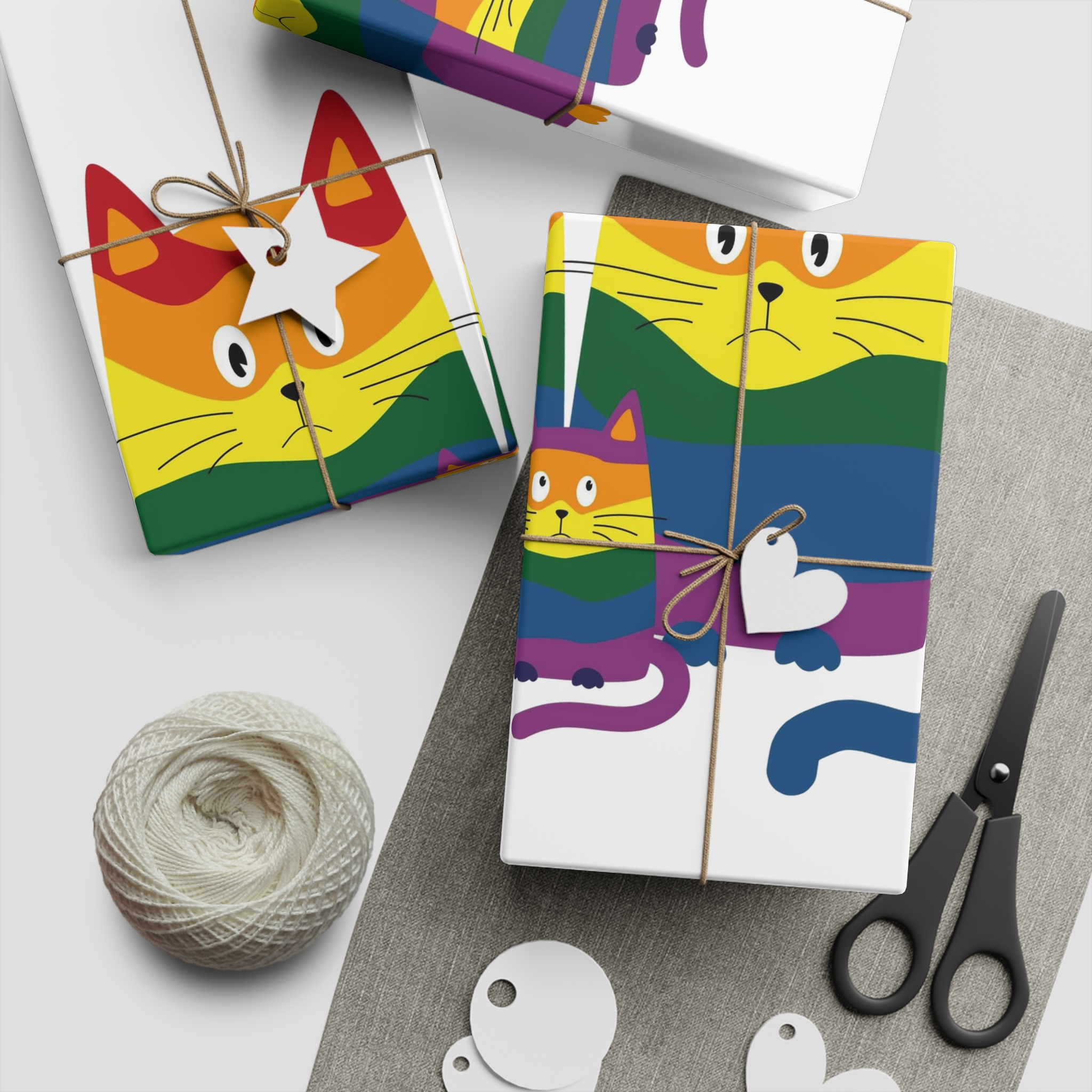 Lgbt Cats Samesex Love Like Everyone Else Cute Cartoon Cats Vector Copyspace Gift Wrapping Paper Sheets 1pc - Image 2