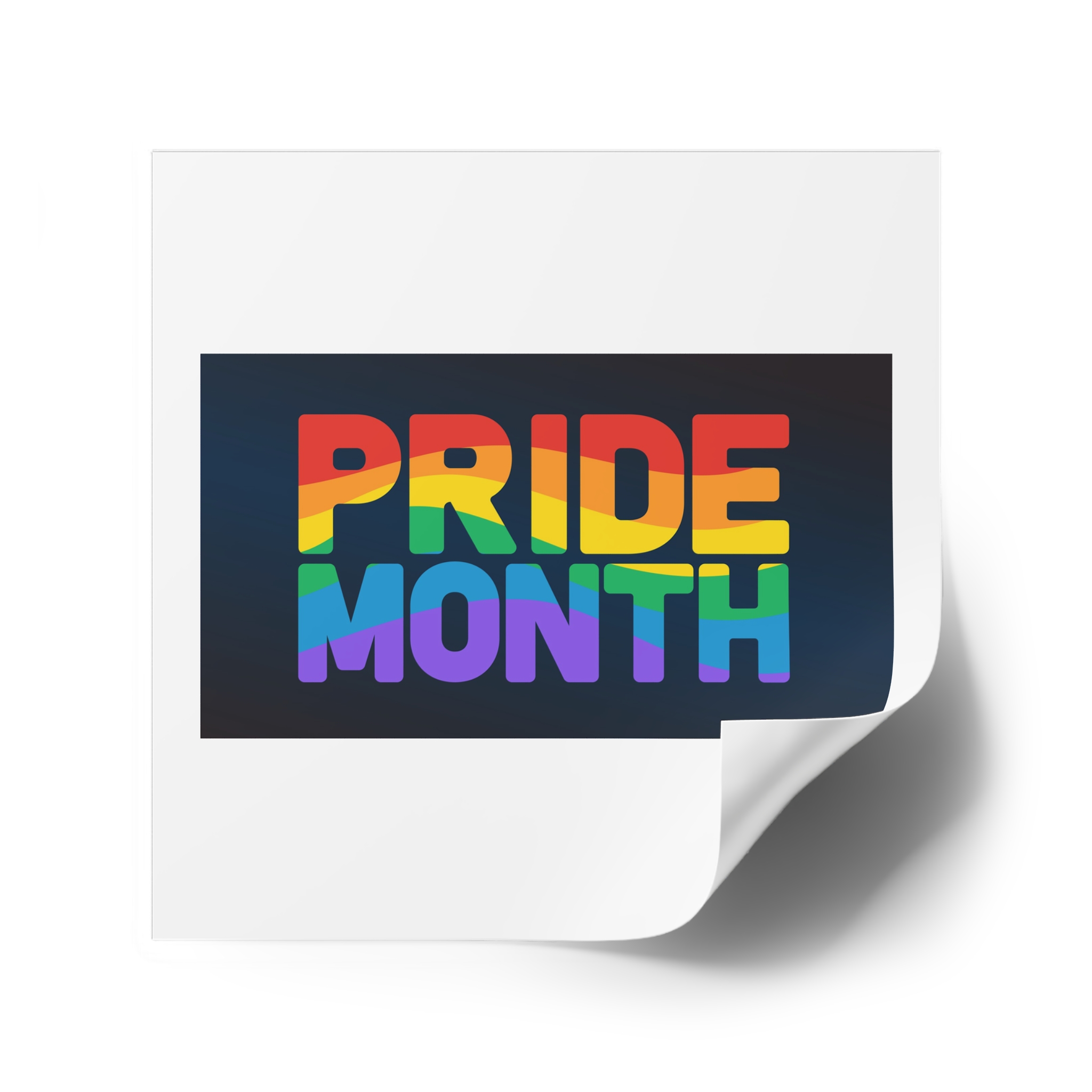 Lgbt Pride Rainbow Flag Lettering Banner Poster Social Media Pride Calligraphy With Laminate Stickers Square - Image 34