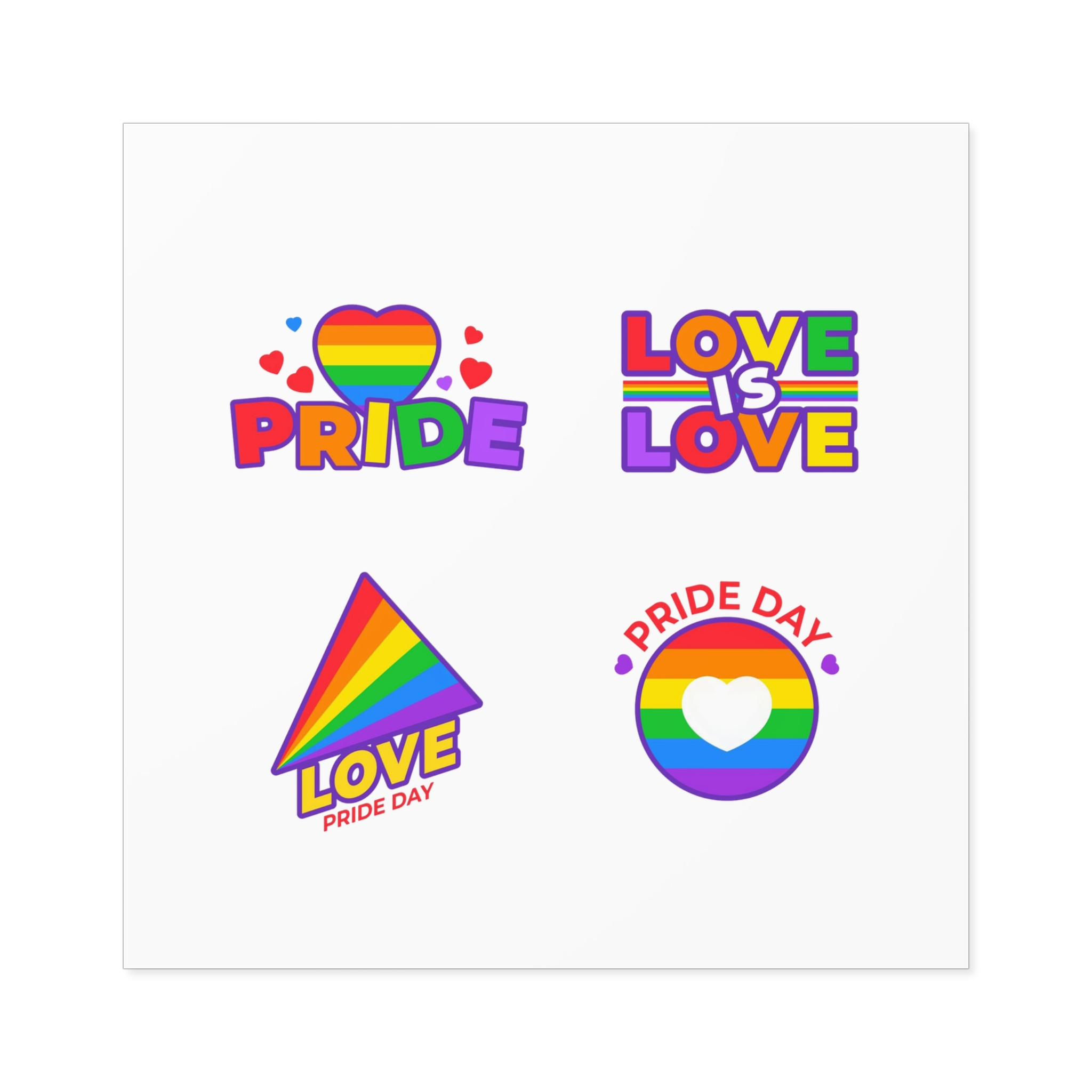 Illustrations Pride Day Badges Laminate Stickers Square - Image 33