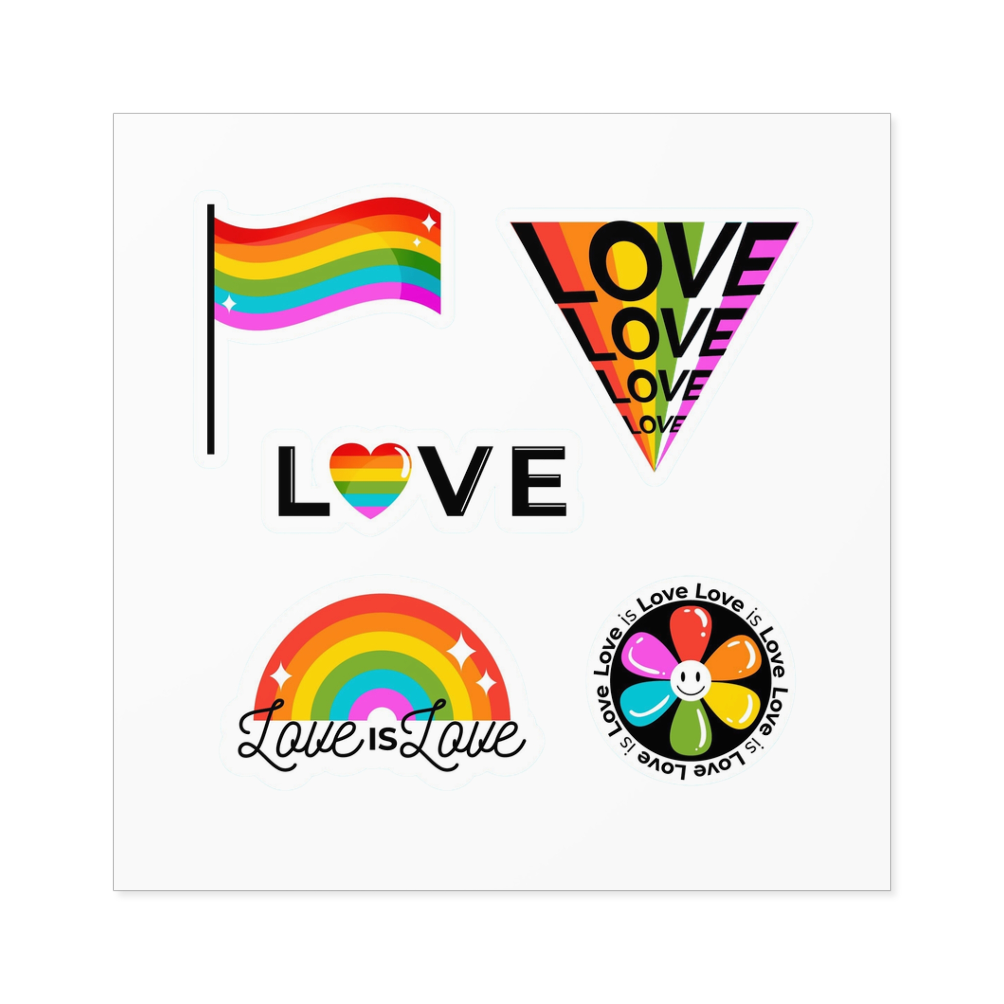 Pride Day Badges With Flag Laminate Stickers Square - Image 21