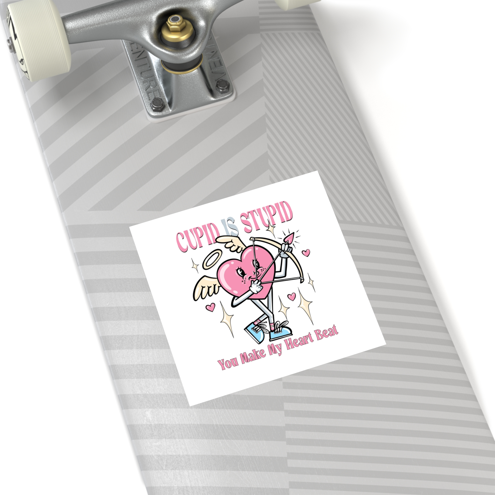 Love Cupid Holding Bow Tshirt Design Laminate Stickers Square - Image 36