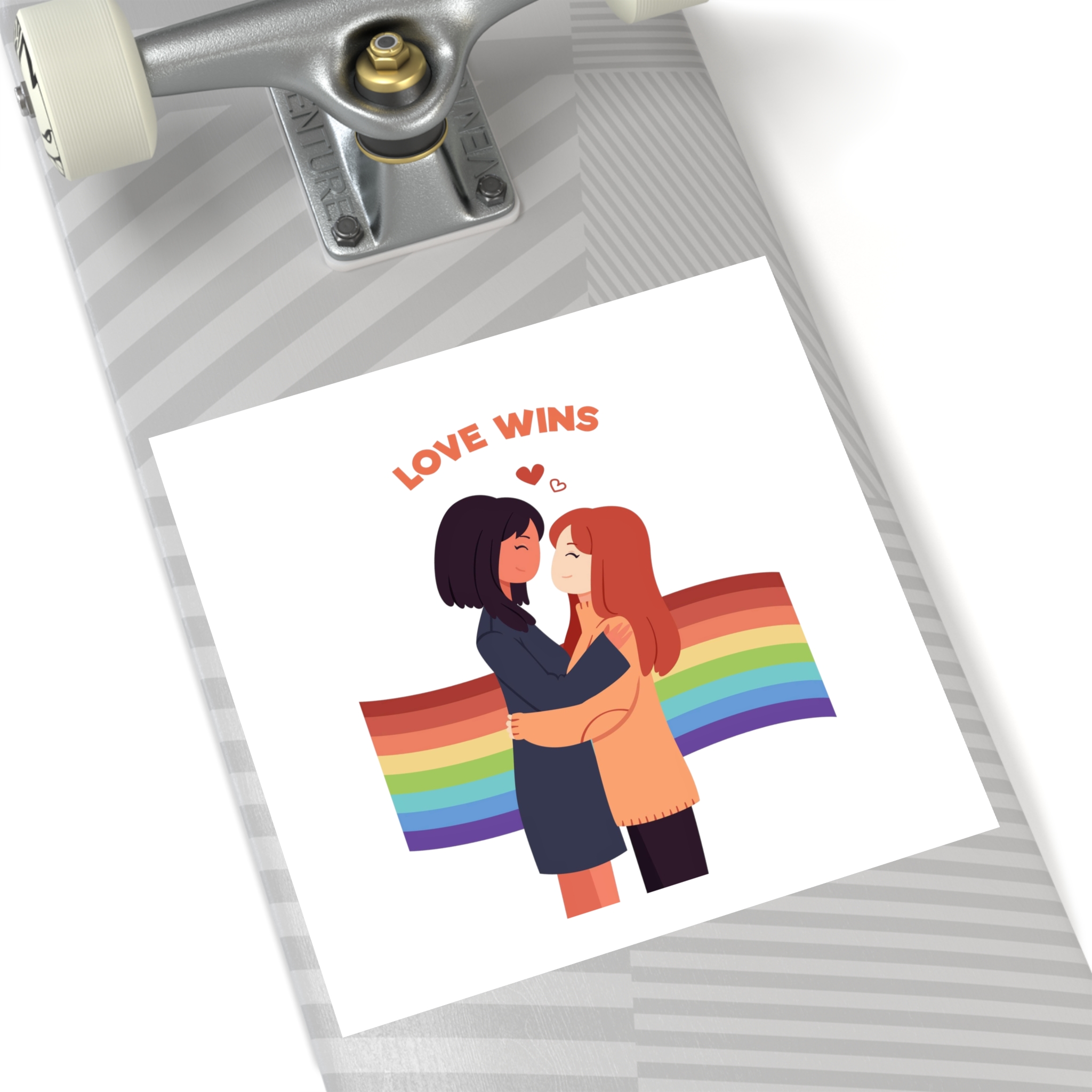 Pride Day People With Women Laminate Stickers Square - Image 60