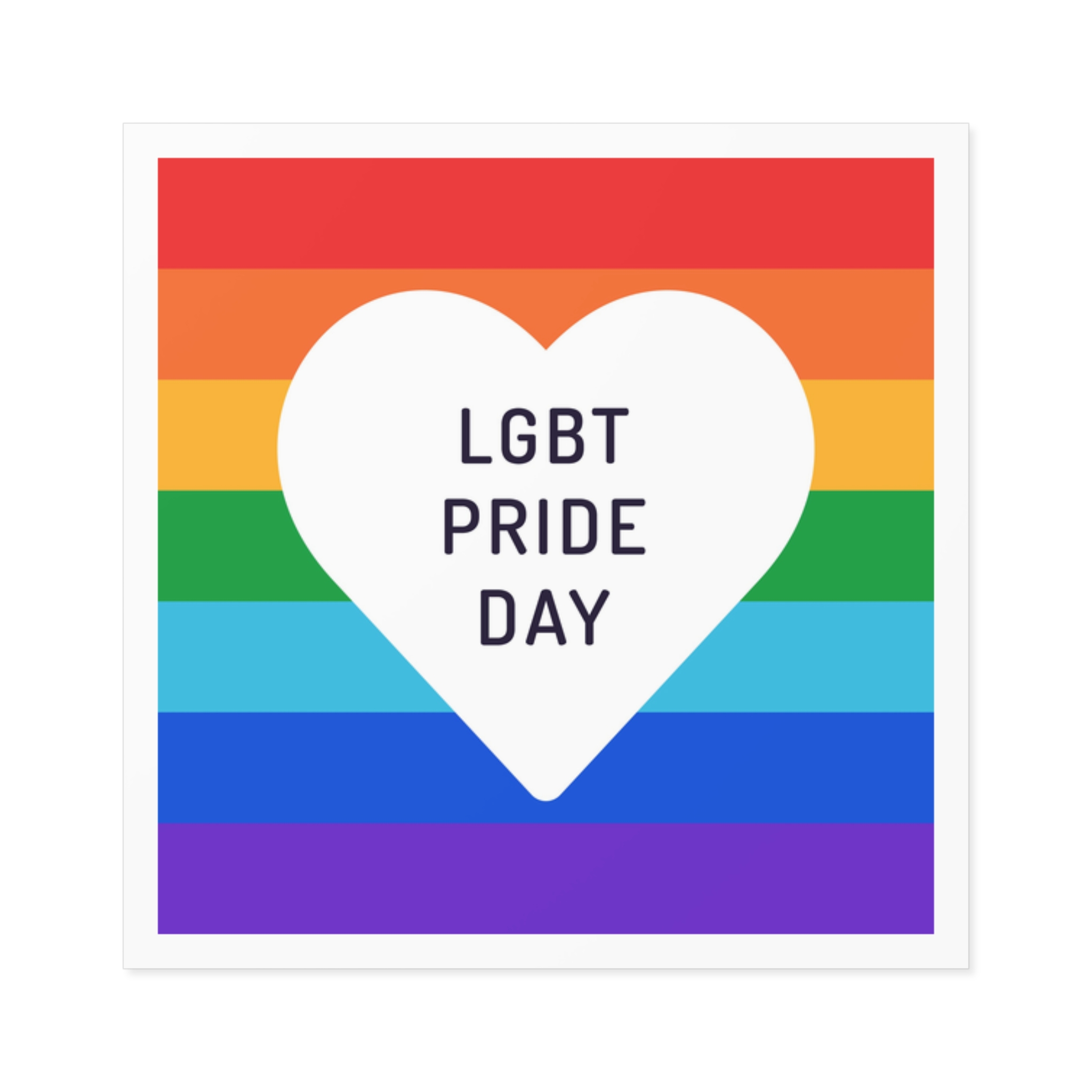 Pride Day 1 Laminate Stickers Square