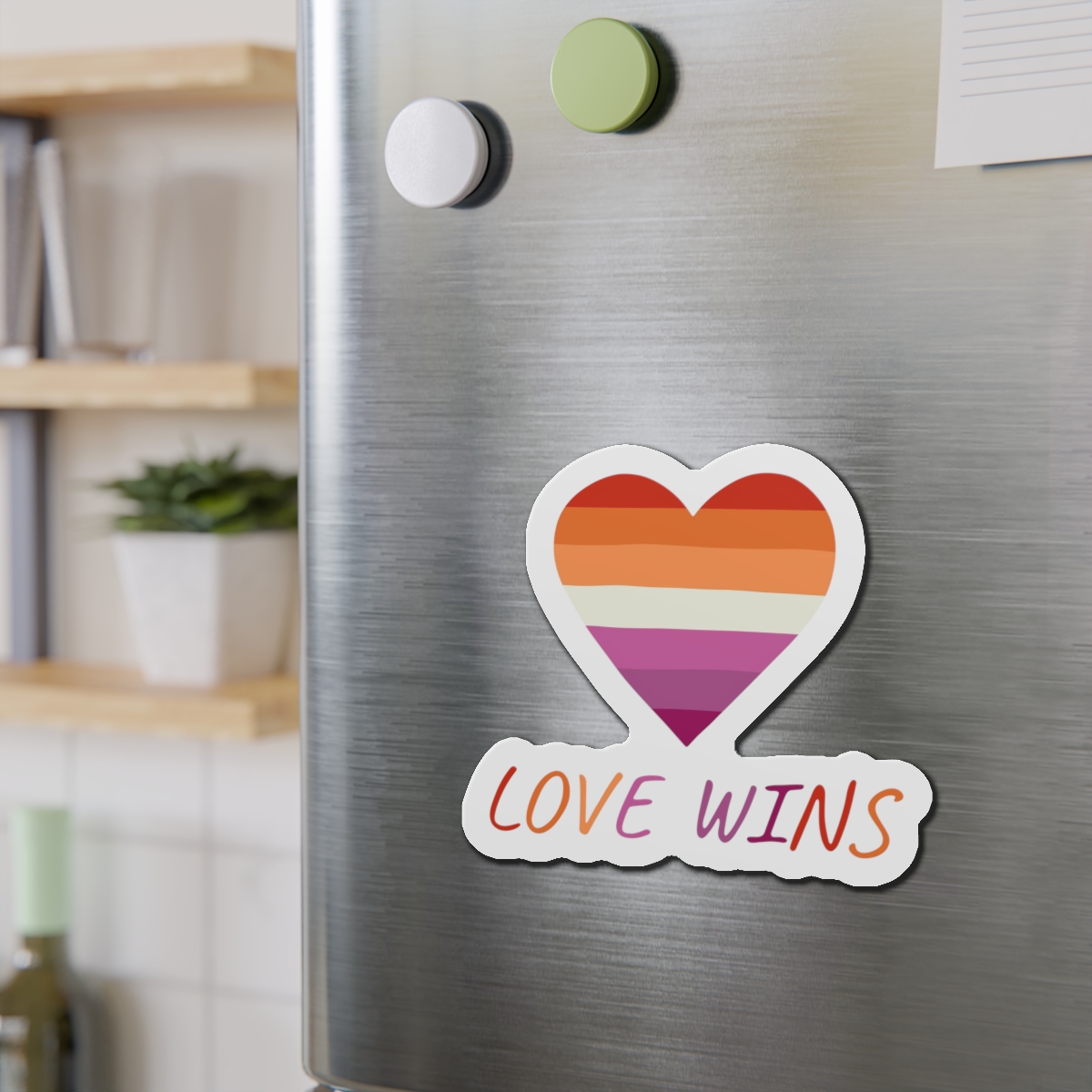Colorful Heart Shape Lesbian Pride Flag Happy Pride Day Lgbtqia Community Pride Month Vector Hand Drawn Doodle Posters Stickers Logo Cards (1) Die Cut Magnets - Image 15