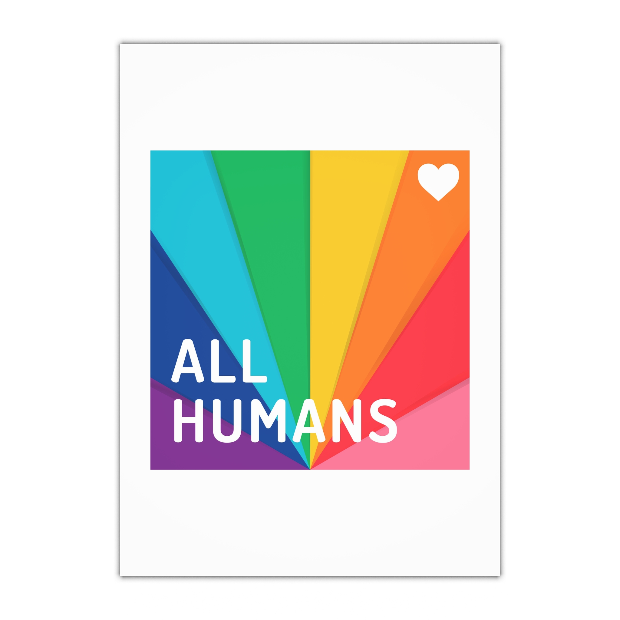 Rainbow Colored Background With All Humans Concept Pride Month Gift Wrapping Paper Sheets 1pc