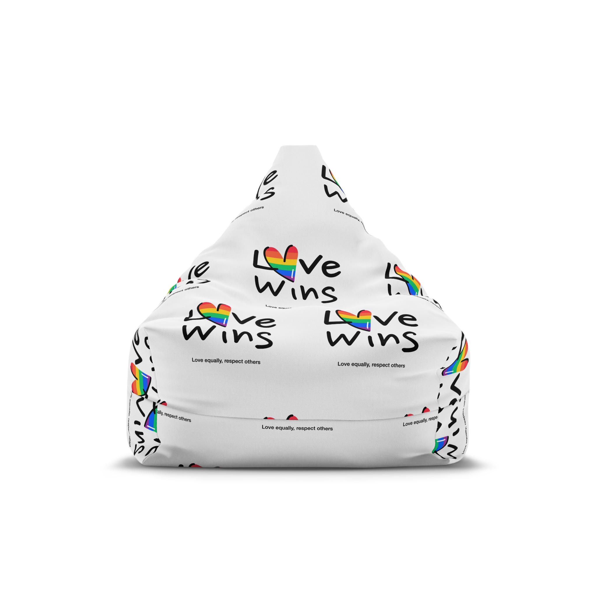 Love Letter Pride Rainbow Lettering Text Writing Pattern Freedom Love Heart Homo Colors Flag Parade(2) (1) Bean Bag Chair Cover