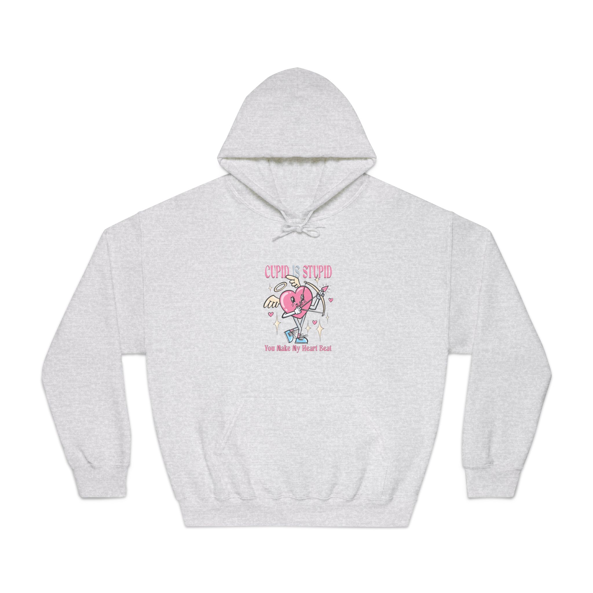 Love Cupid Holding Bow Tshirt Design Unisex Dryblend Hooded Sweatshirt - Image 5