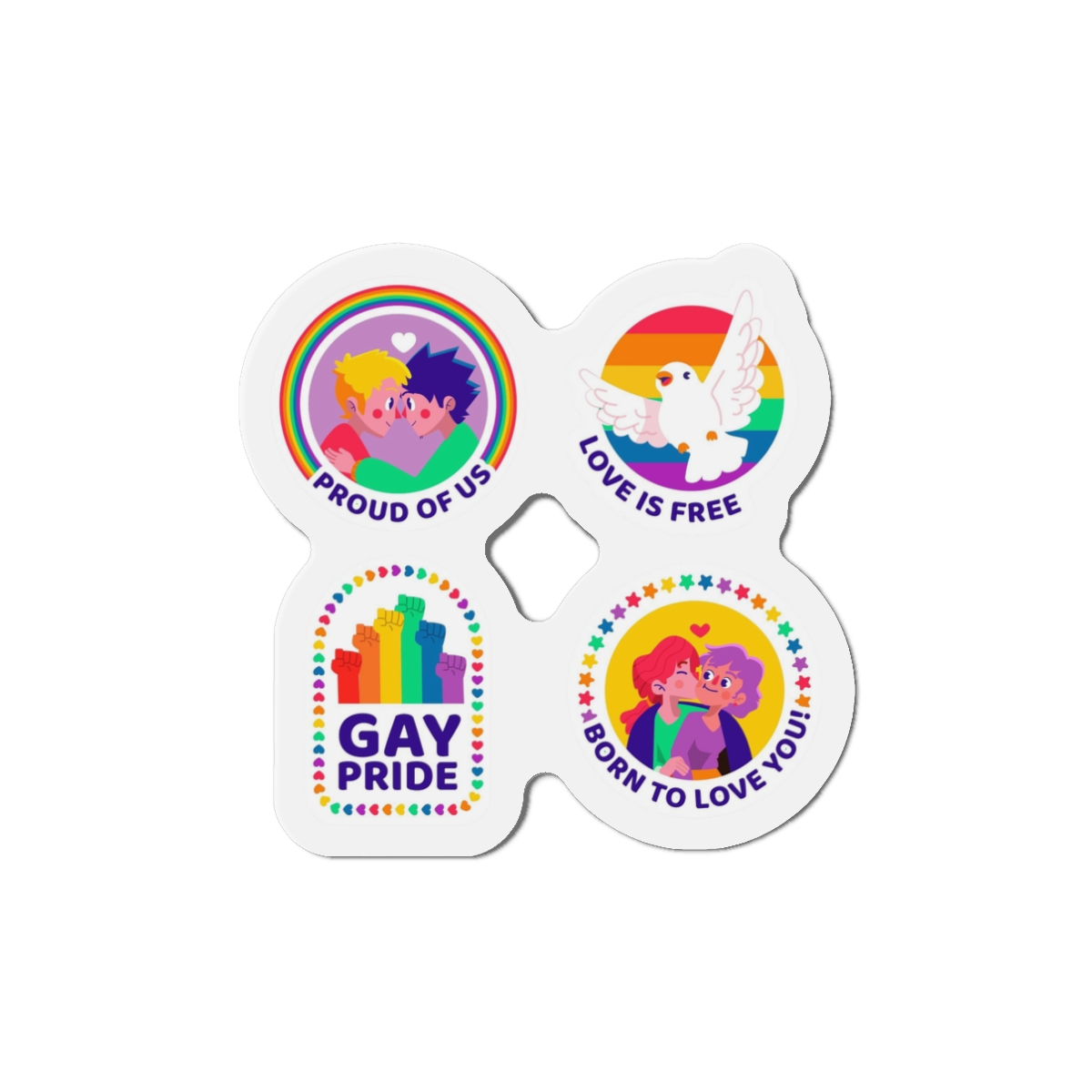 Flat Labels Collection Pride Month Celebration (1) Die Cut Magnets - Image 4