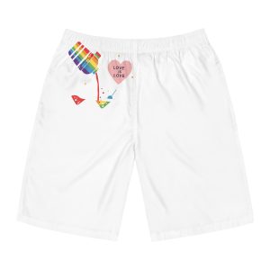 Rainbow Cocktail Shaker Pouring Drink With Heart Love Is Love Illustration Vector Mens Board Shorts Aop
