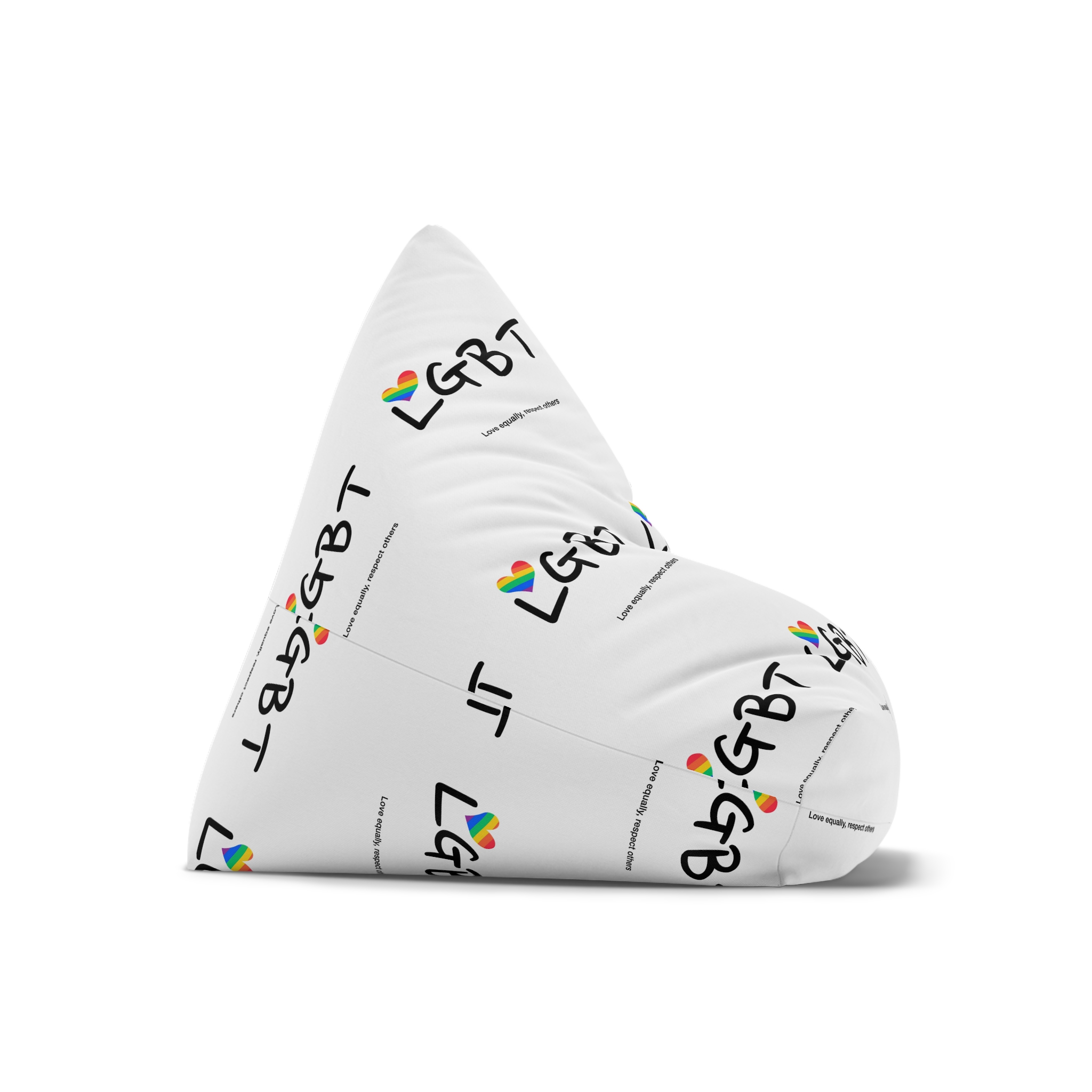 Love Letter Pride Rainbow Lettering Text Writing Pattern Freedom Love Heart Homo Colors Flag Parade(3) Bean Bag Chair Cover - Image 7