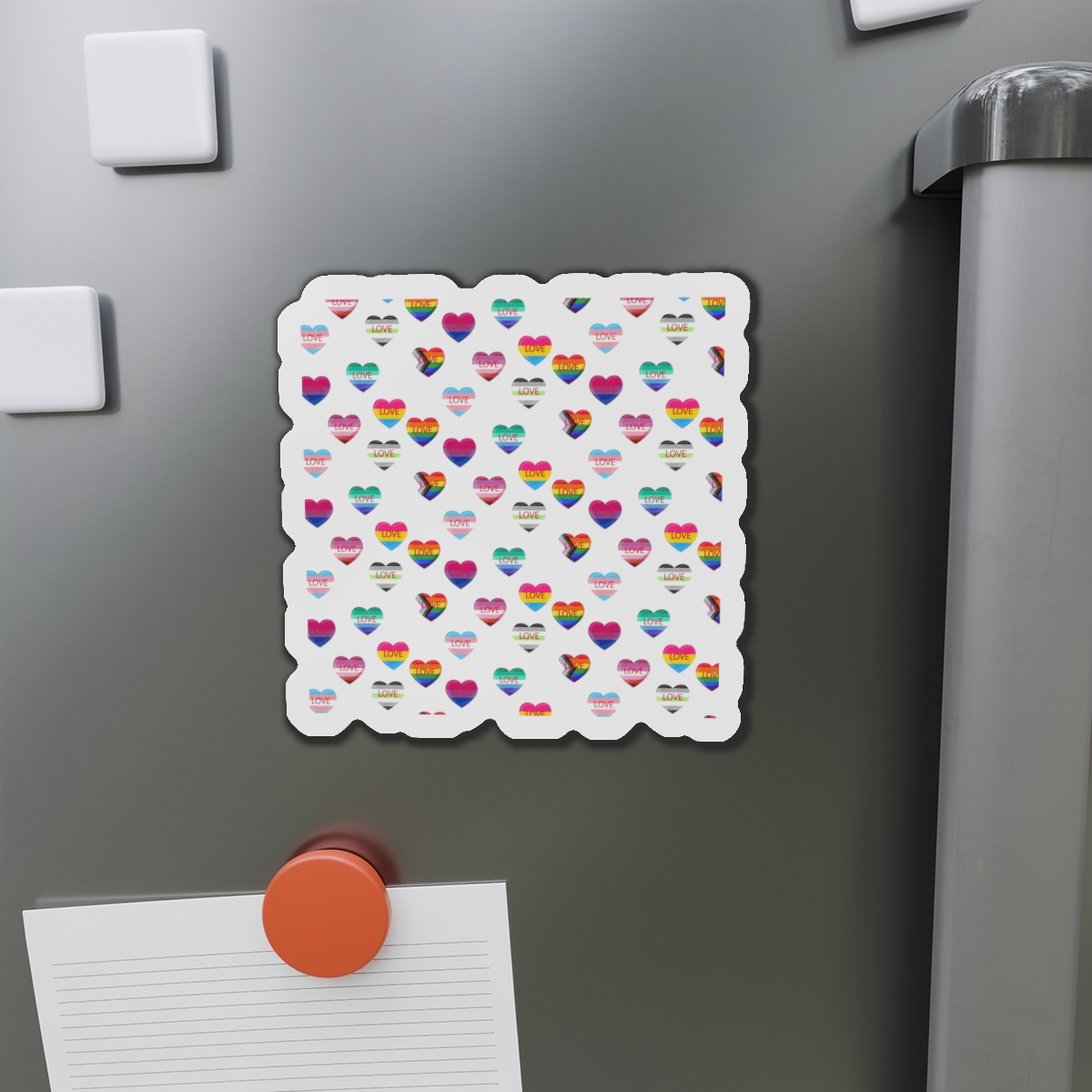 Background With Lgbt Flags Color Hearts Die Cut Magnets - Image 11