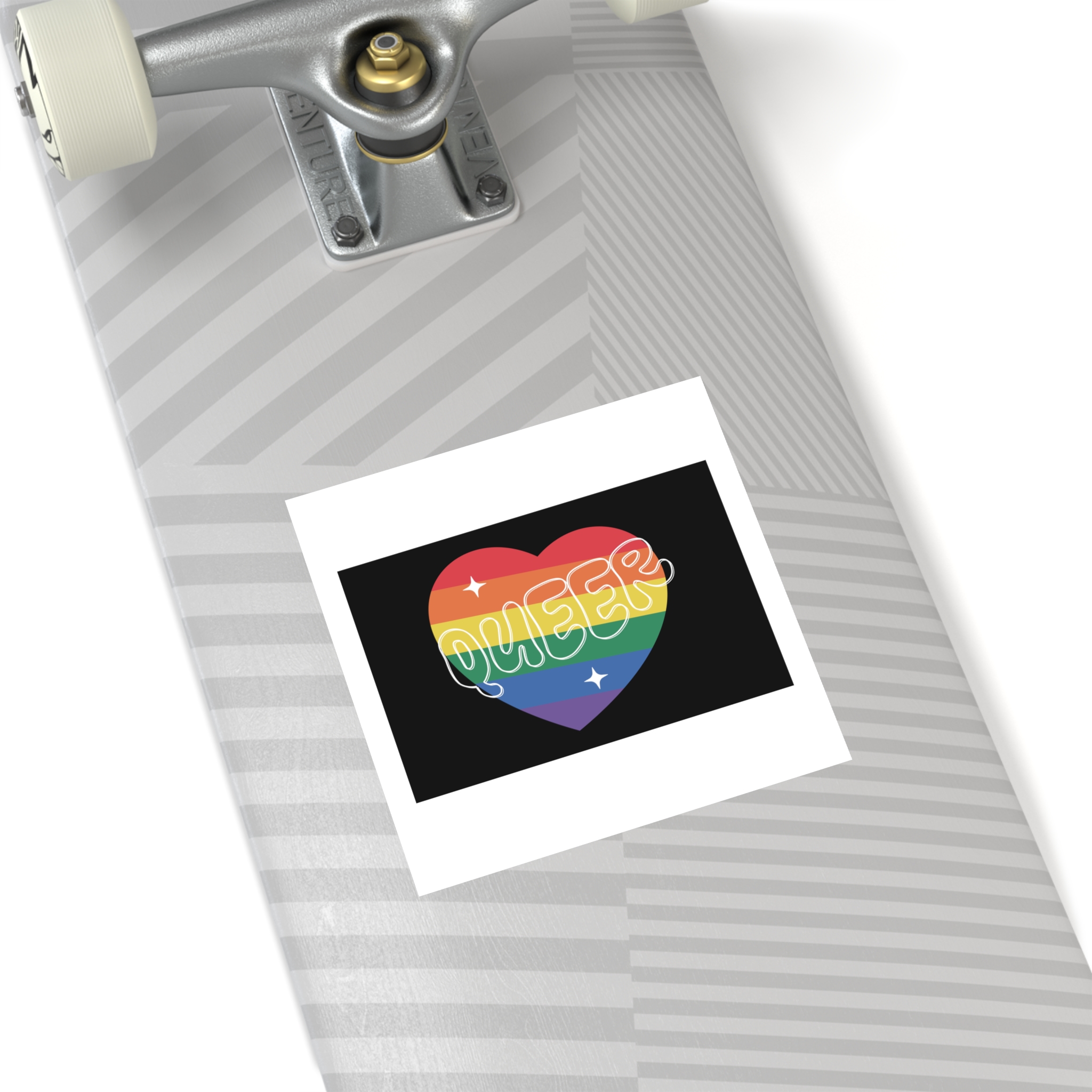Queer Pride Heart Laminate Stickers Square - Image 48