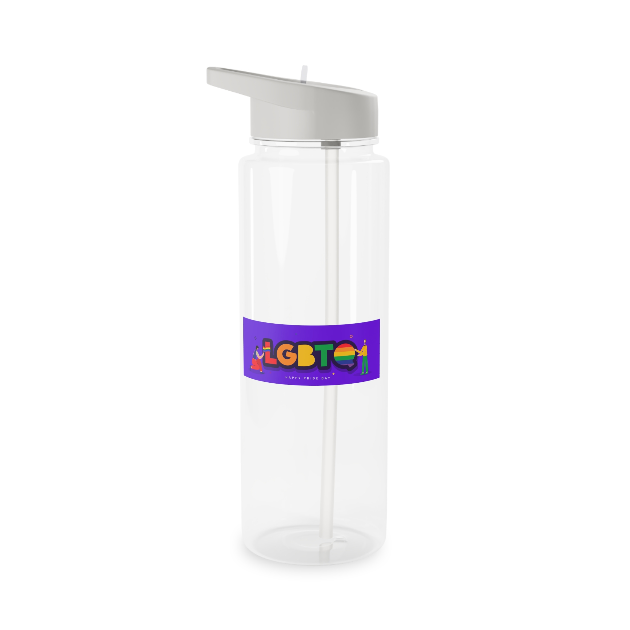Lgbtq Community Banner Design With Illustration Gay Couple Tritan Water Bottle - Image 5