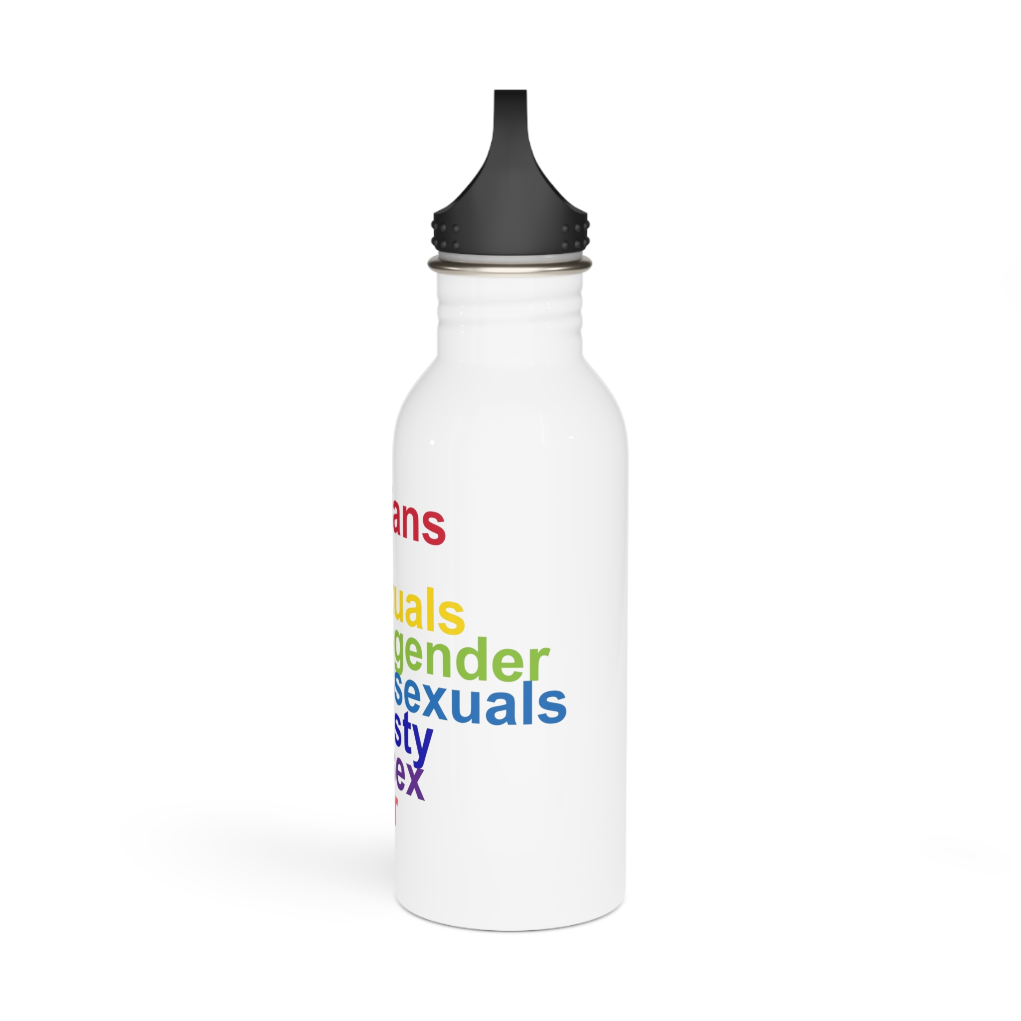 Lgbt Concept Motivating Phrase Colors Rainbow Decoding Abbreviations Lgbt Lesbian Gay Bisexual Transgender Transsexual Travesty Intersex Queer Stainless Steel Water Bottle - Image 4
