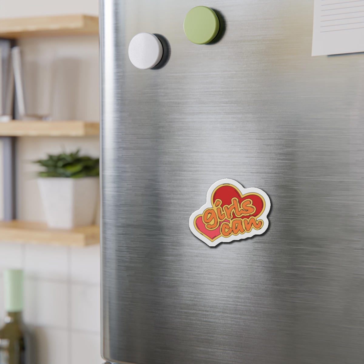 Girls Can Heart Sticker Vector Die Cut Magnets - Image 6