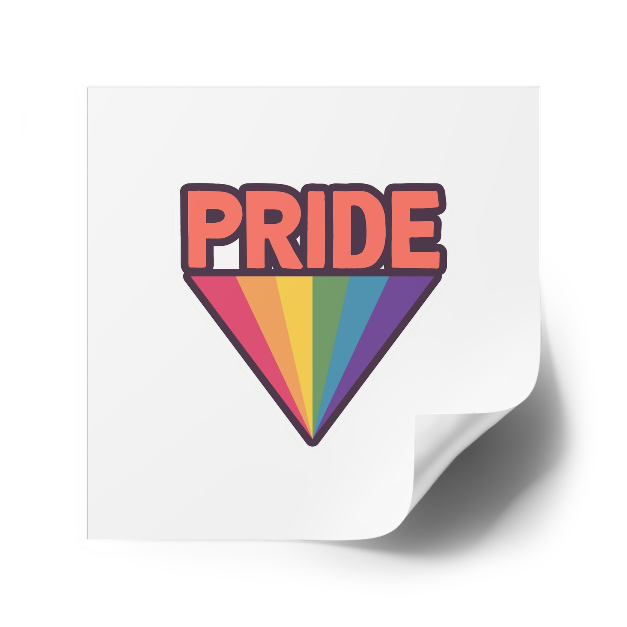 Pride With Rainbow(1) Laminate Stickers Square - Image 46