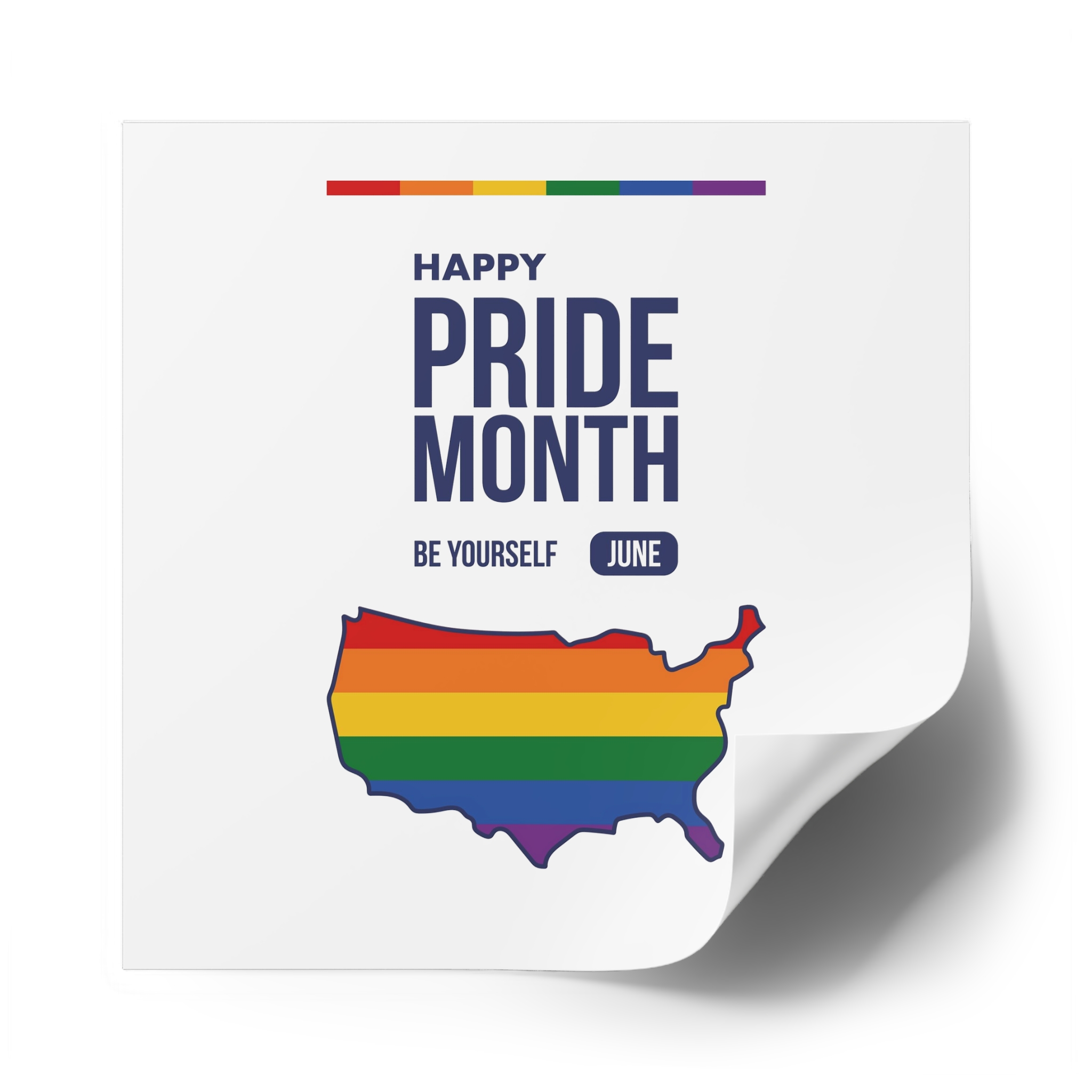 Lgbt Pride Month June 2026 Lesbian Gay Bisexual Transgender Lgbtq Flag Rainbow Love Vector (2) Laminate Stickers Square - Image 50