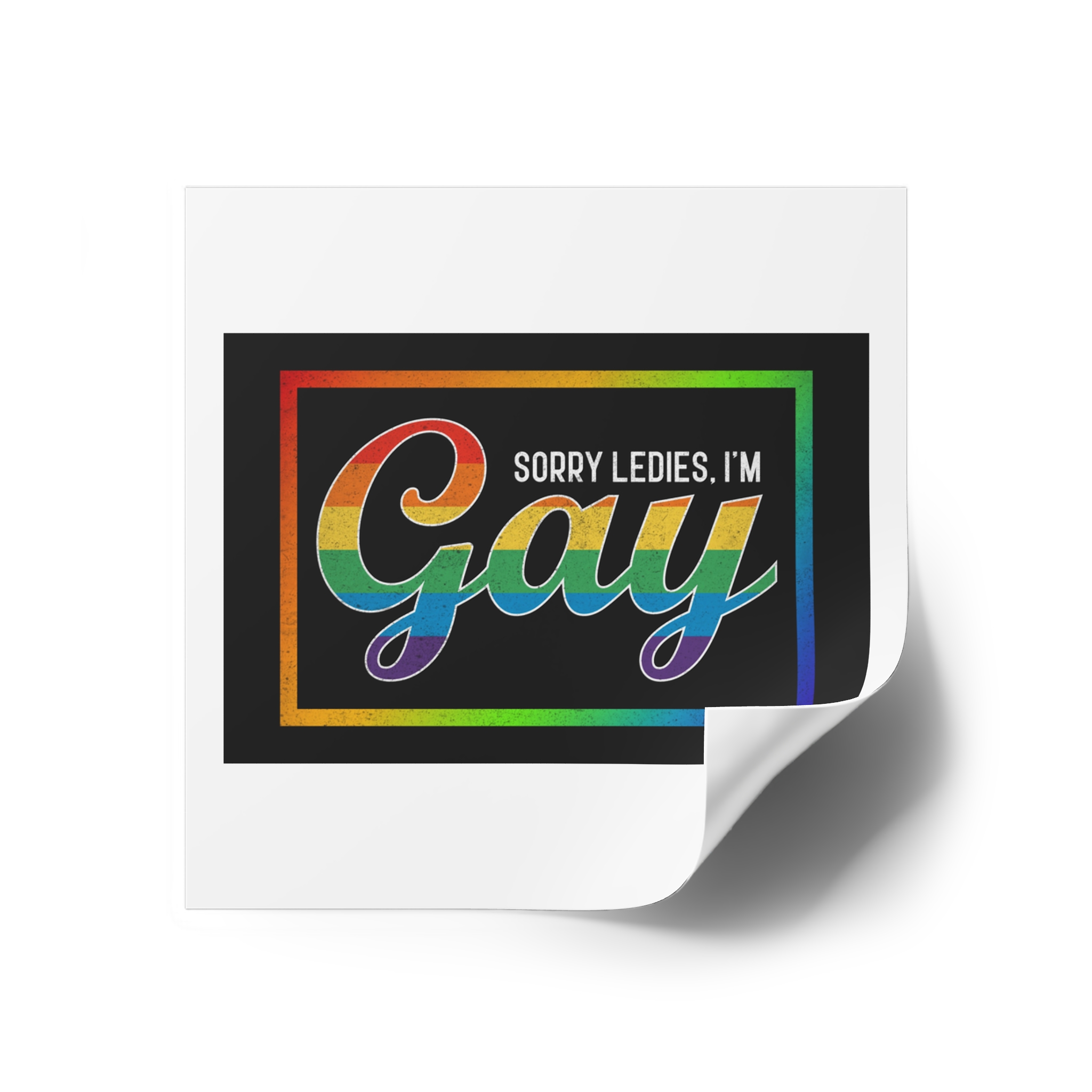 Pride Gay Rainbow Typography Vector Premium T Shirt(3) Laminate Stickers Square - Image 22
