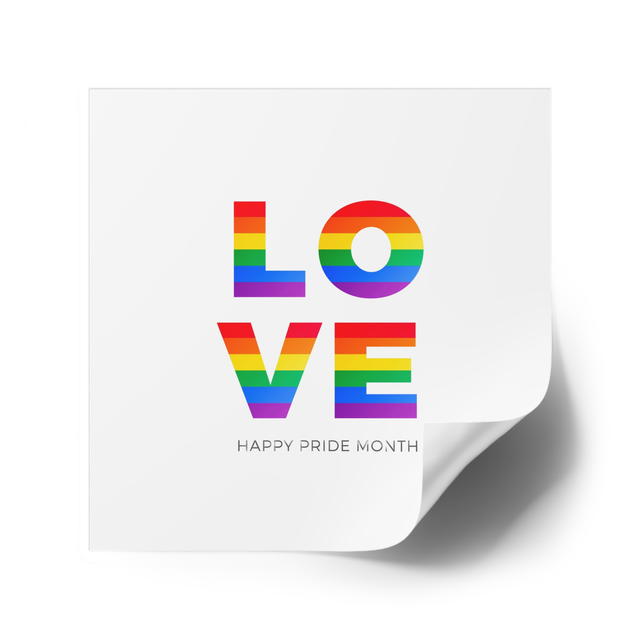 Love Word With Gay Pride Flag Laminate Stickers Square - Image 46